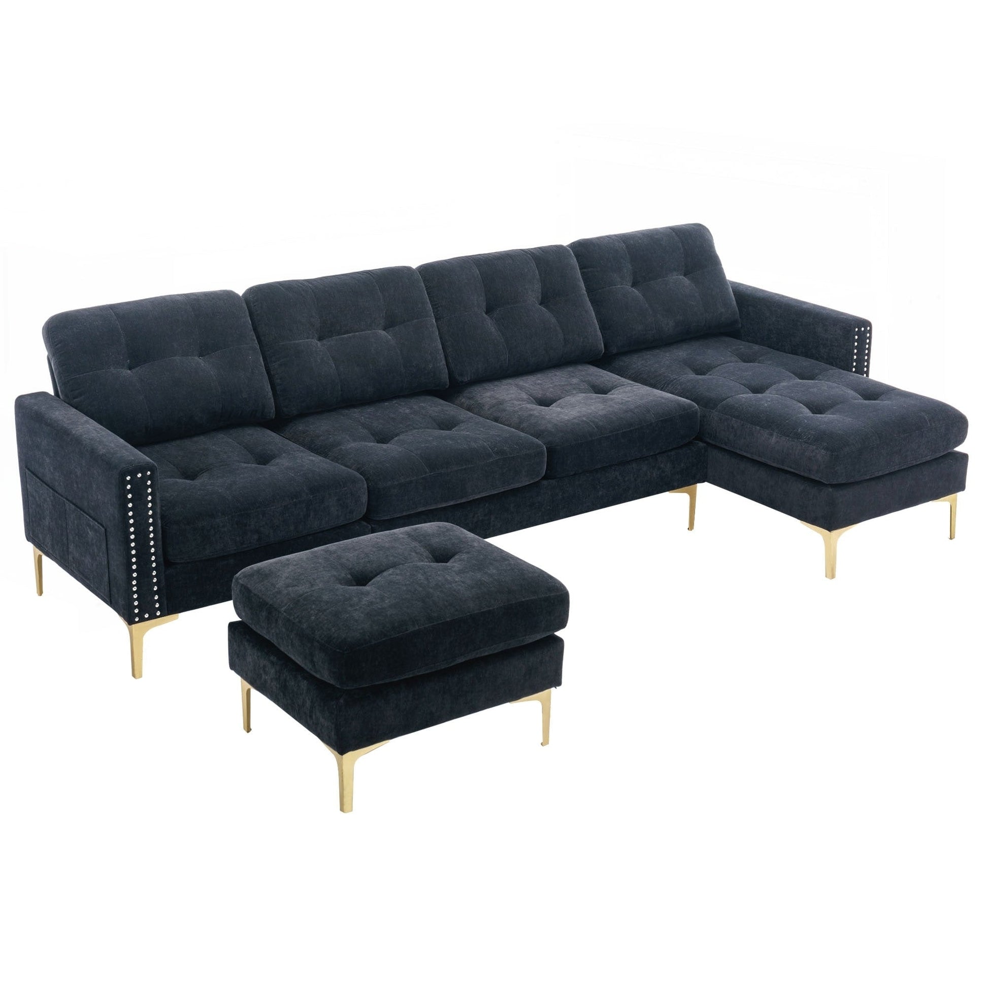 Canapé d'angle convertible en forme de L de 110 pouces