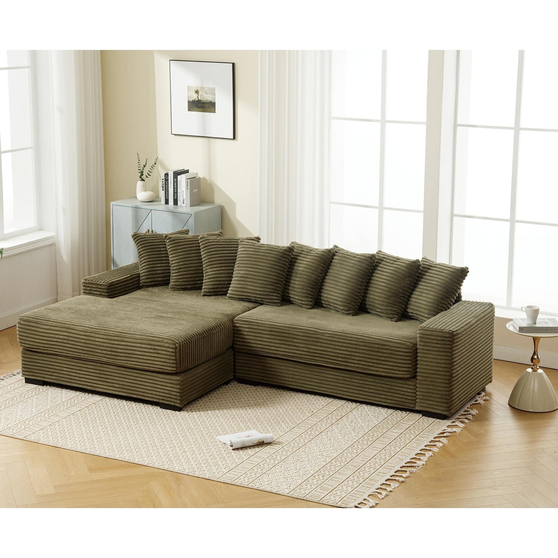 Canapé en flanelle verte 111.4, choix d'abri élégant - compagnon idéal pour le salon, la chambre à coucher, le bureau.