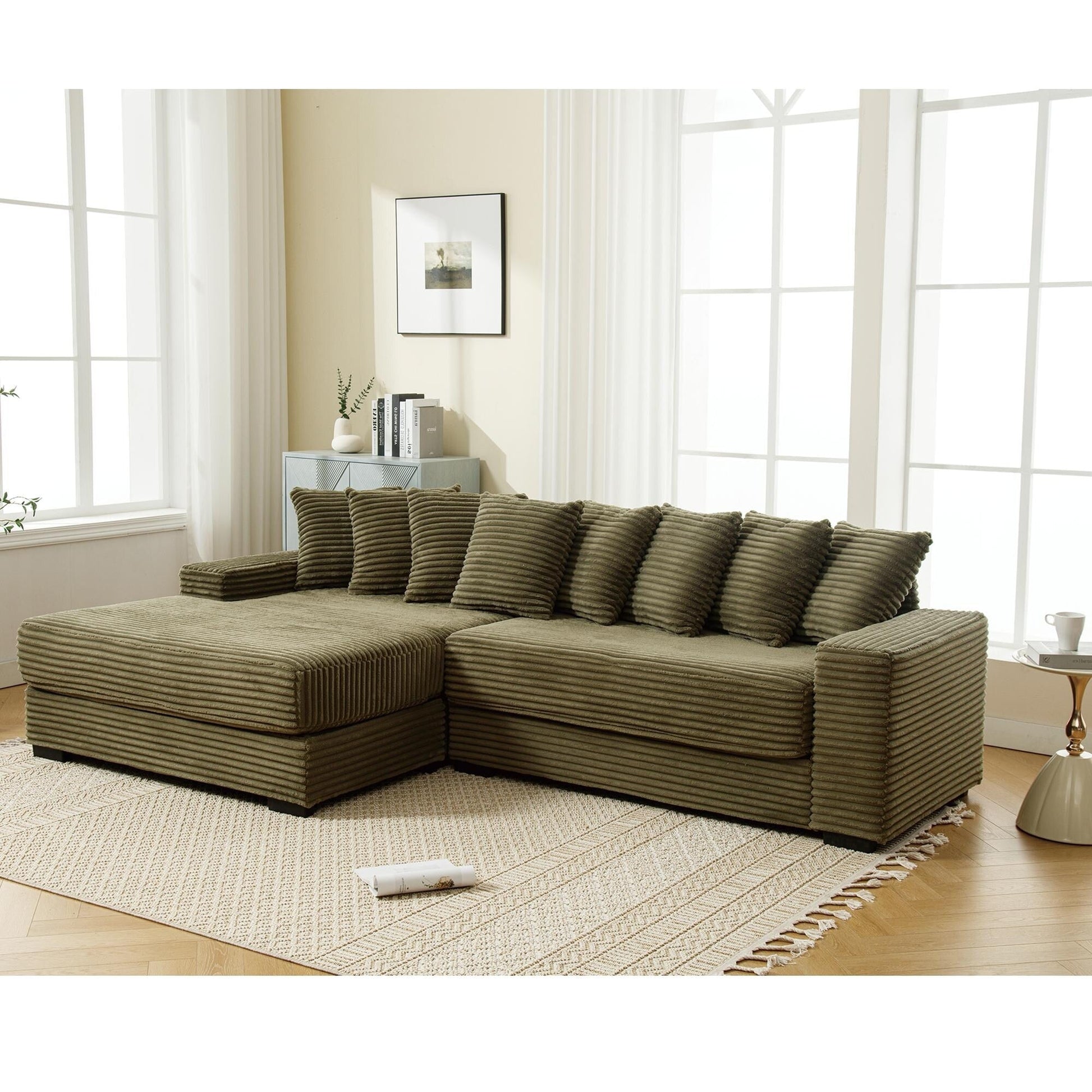 Canapé en flanelle verte 111.4, choix d'abri élégant - compagnon idéal pour le salon, la chambre à coucher, le bureau.