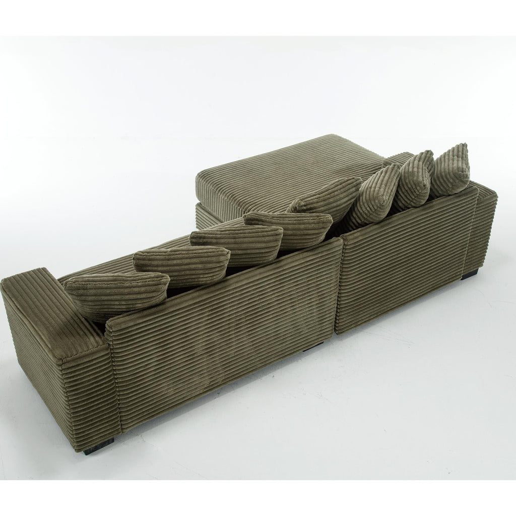 Canapé en flanelle verte 111.4, choix d'abri élégant - compagnon idéal pour le salon, la chambre à coucher, le bureau.