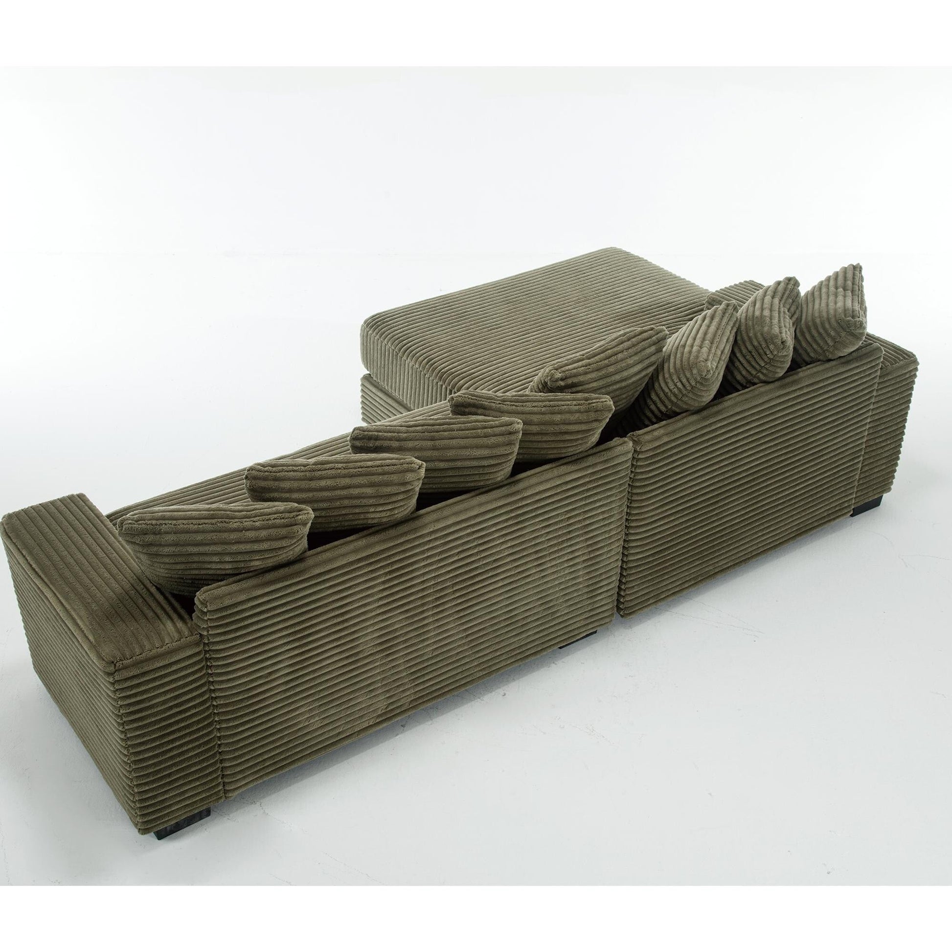 Canapé en flanelle verte 111.4, choix d'abri élégant - compagnon idéal pour le salon, la chambre à coucher, le bureau.