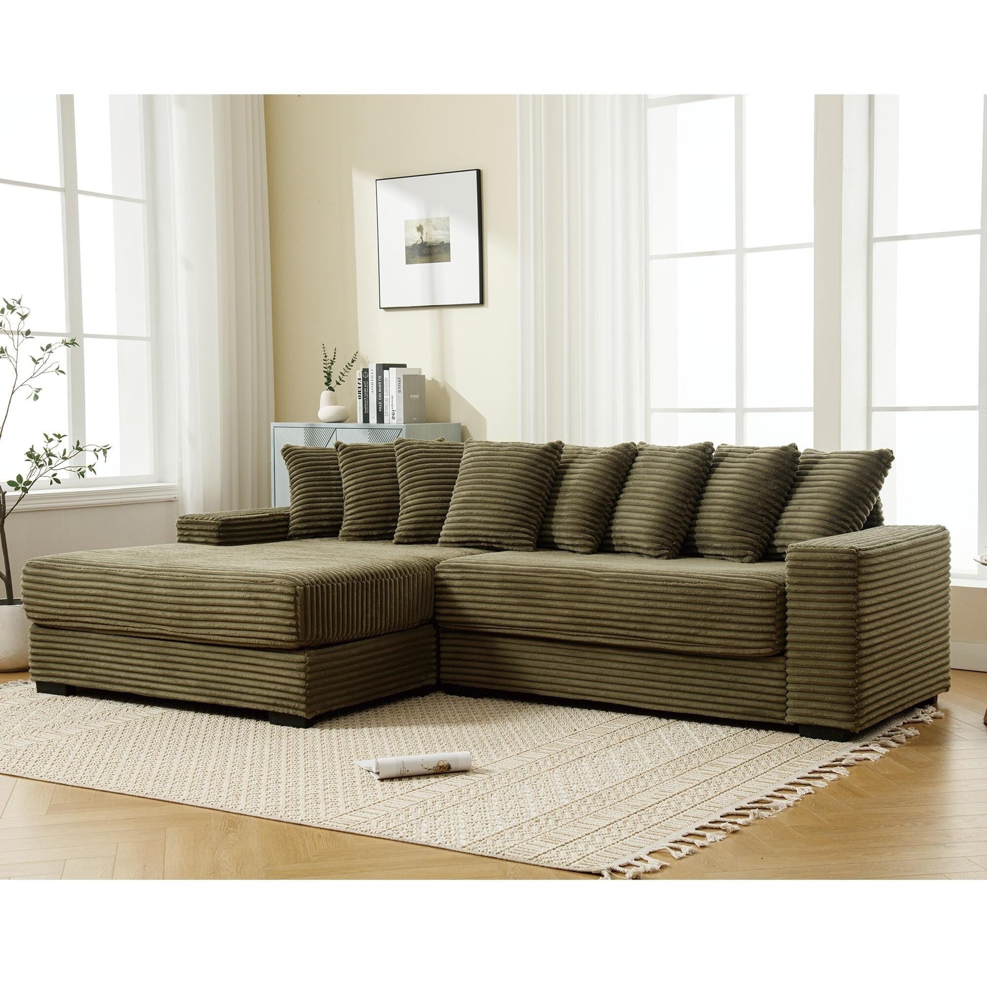 Canapé en flanelle verte 111.4, choix d'abri élégant - compagnon idéal pour le salon, la chambre à coucher, le bureau.