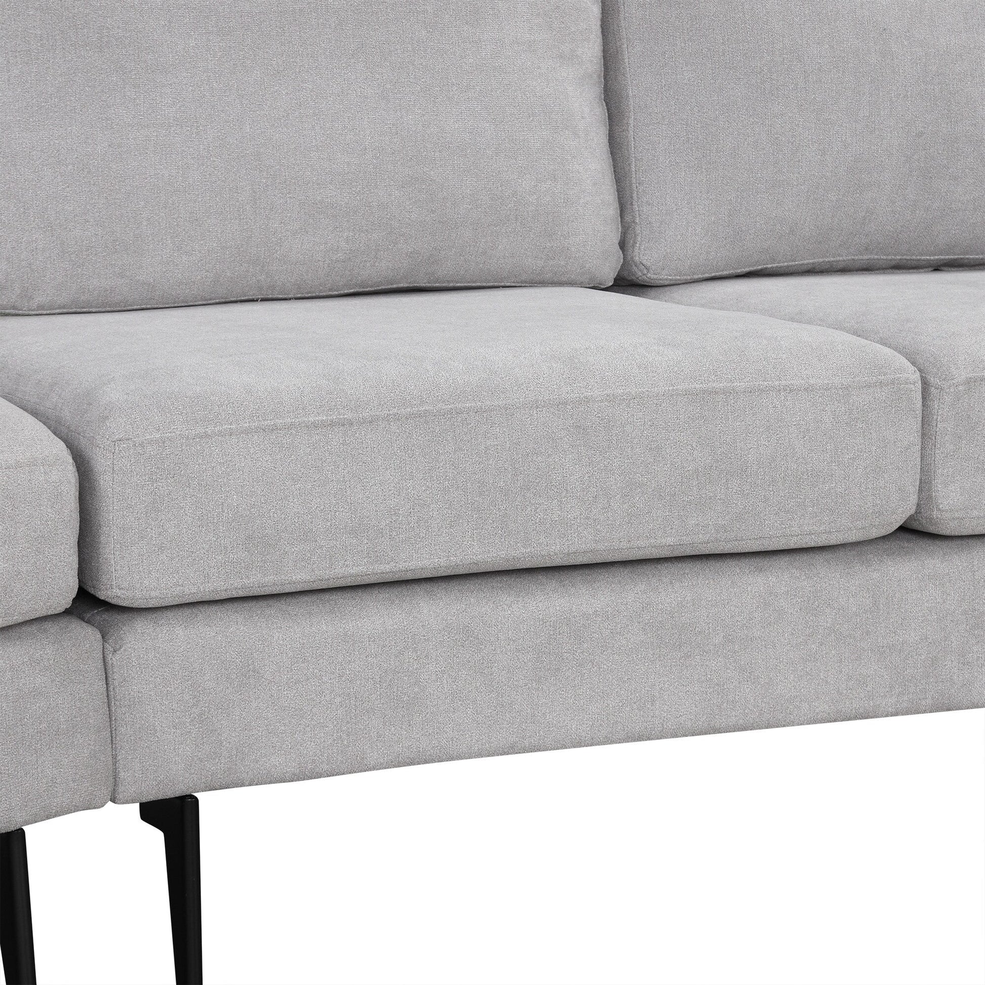 111 3 Seater Sofa Couch, Chenille Curved Sofa Couch with 2 Printed Pillows Modern Upholstered Sofa for Living Room