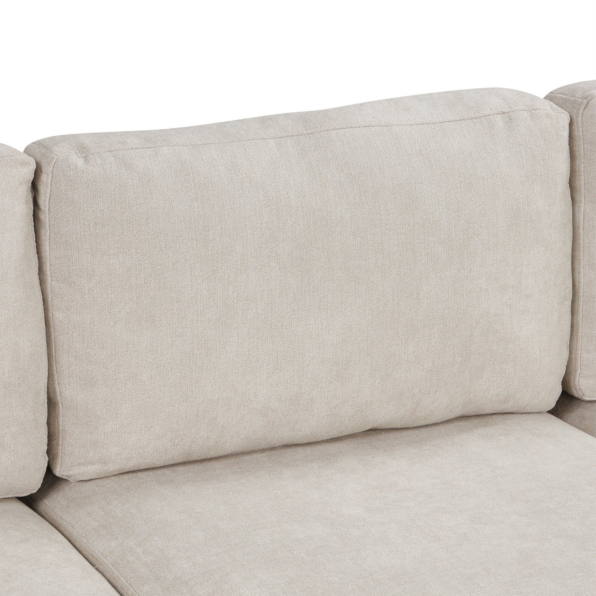 111 3 Seater Sofa Couch, Chenille Curved Sofa Couch with 2 Printed Pillows Modern Upholstered Sofa for Living Room