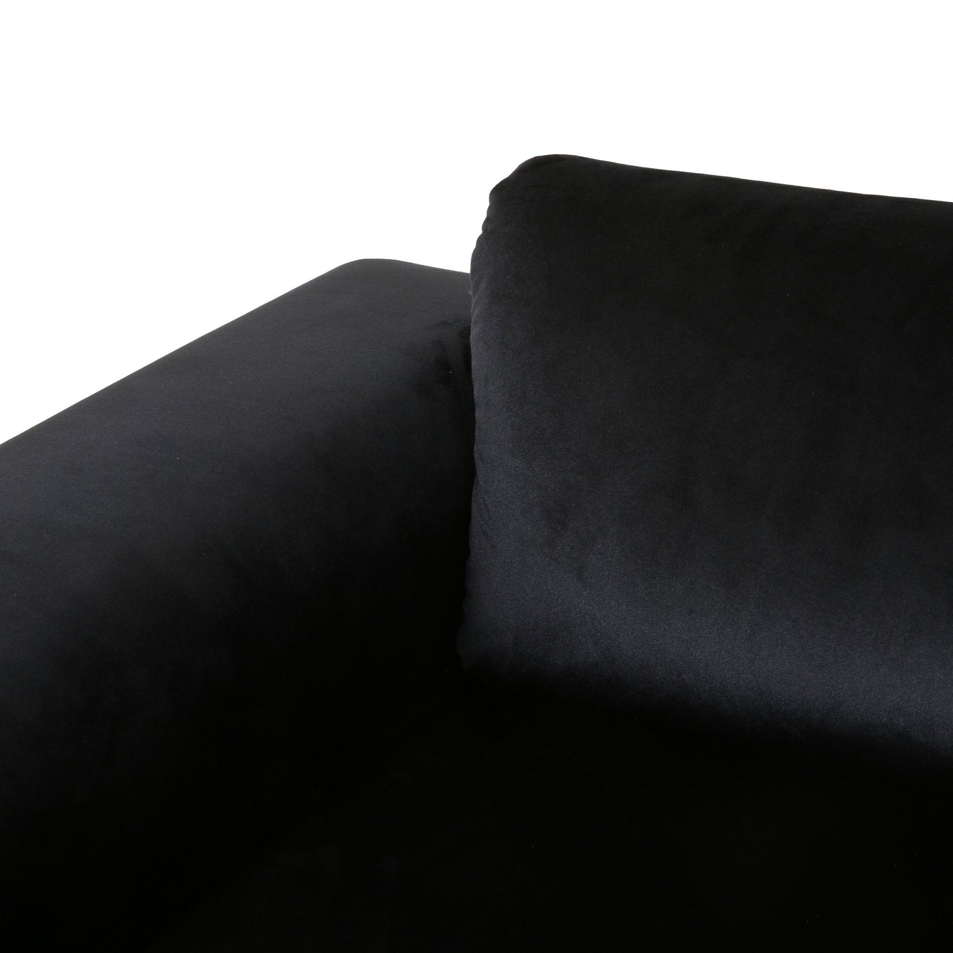 Canapé 4 places en velours 111 avec coussins moelleux et pieds métalliques argentés pour salon