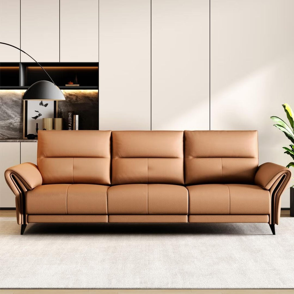 Canapé inclinable électrique en simili cuir de 285 cm avec port de charge USB
