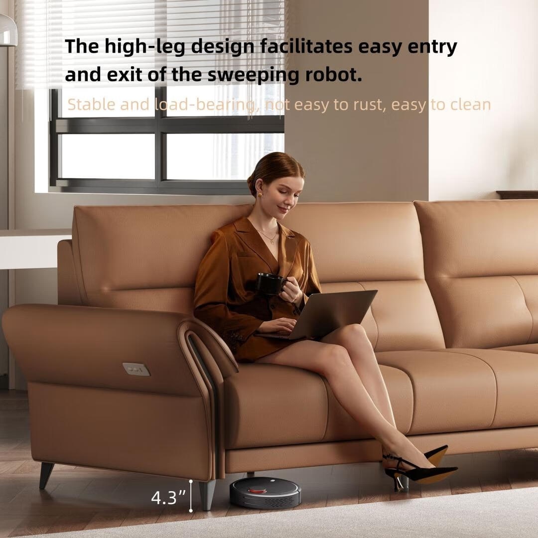 Canapé inclinable électrique en simili cuir de 285 cm avec port de charge USB