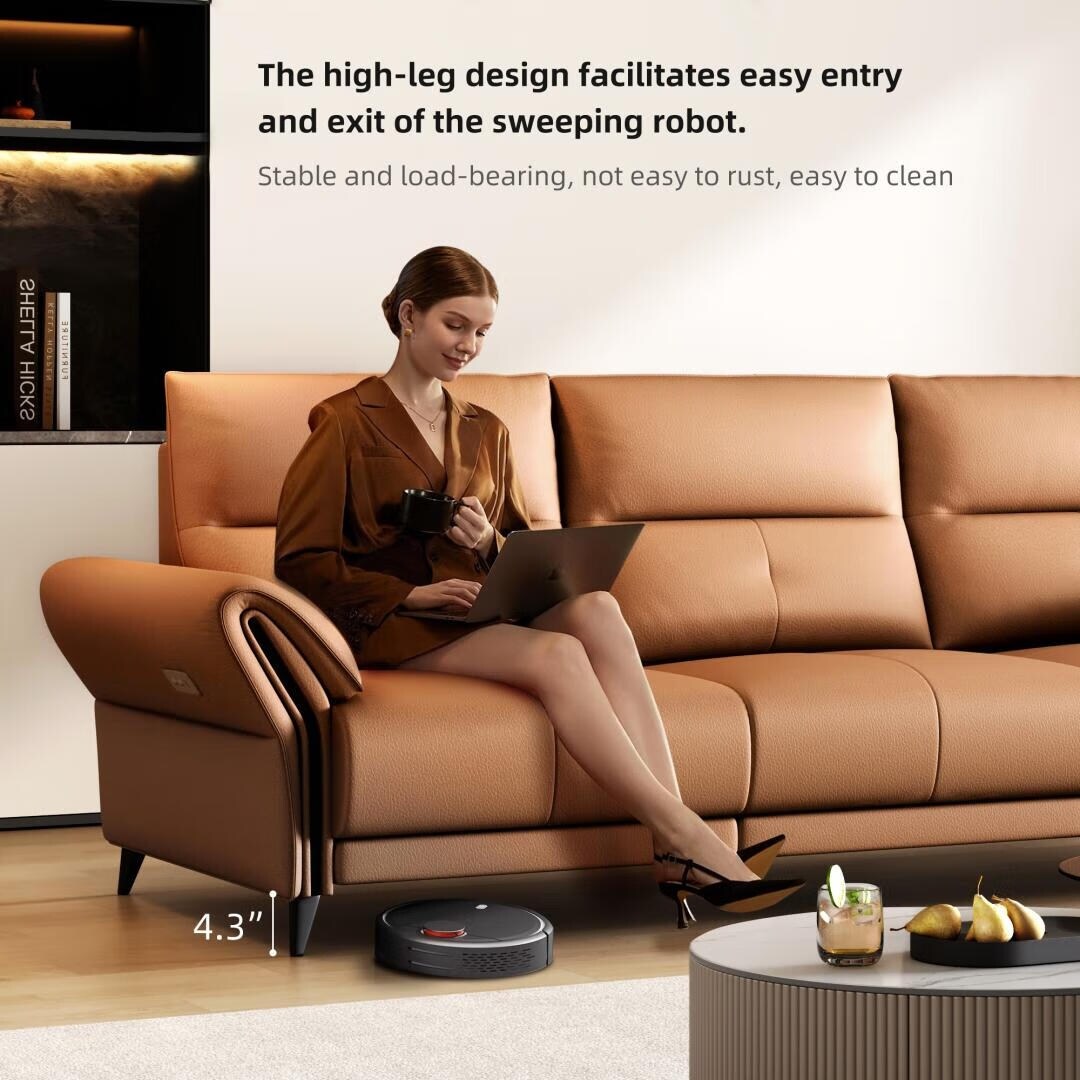 Canapé inclinable électrique en simili cuir de 285 cm avec port de charge USB