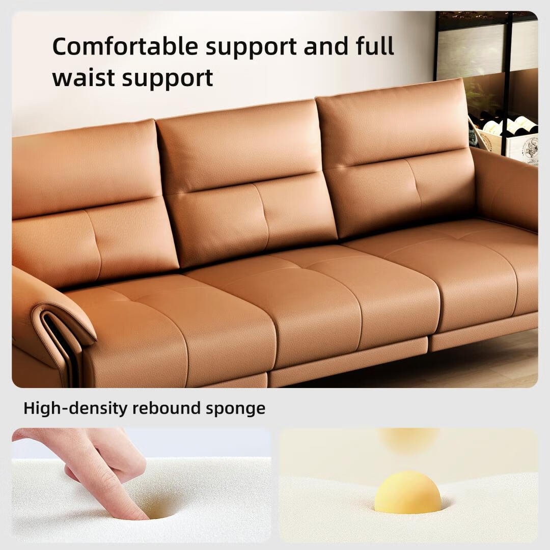 Canapé inclinable électrique en simili cuir de 285 cm avec port de charge USB