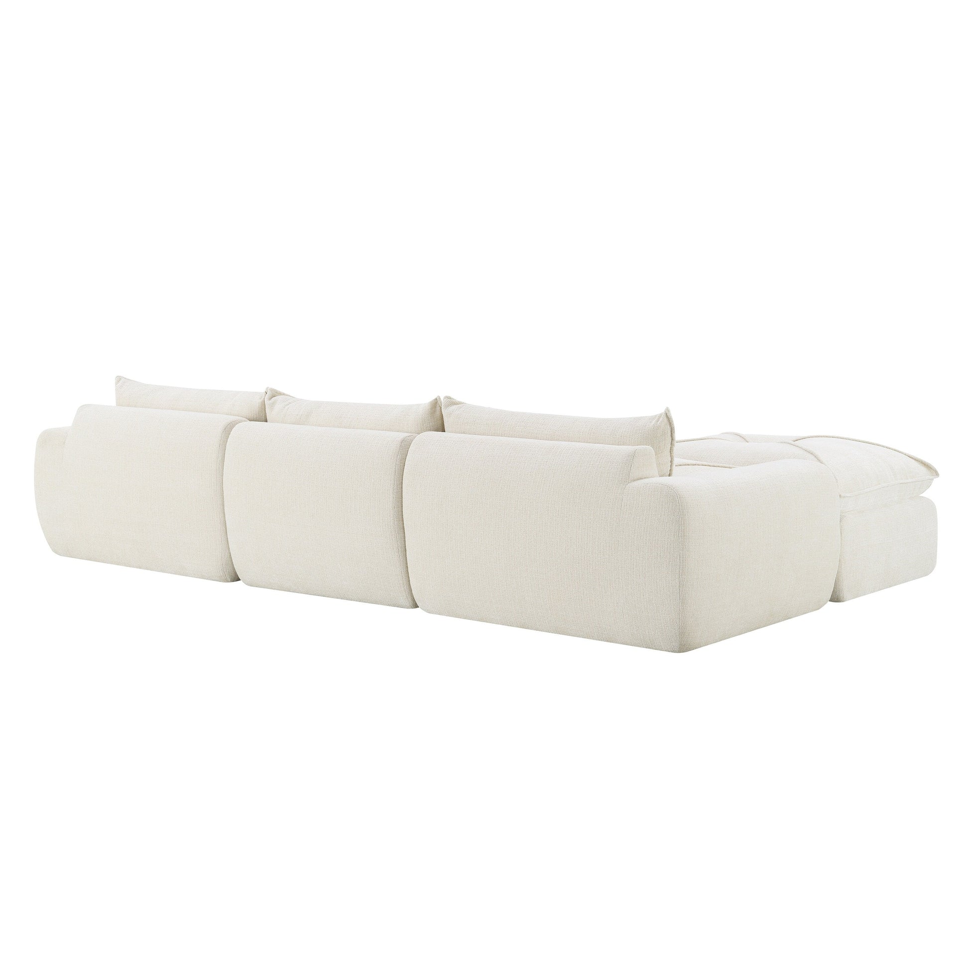 Canapé entièrement compressé de 116 pouces avec mousse haute densité, aucun assemblage requis, design sans pieds ni cadre.