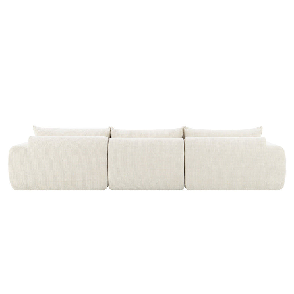 Canapé entièrement compressé de 116 pouces avec mousse haute densité, aucun assemblage requis, design sans pieds ni cadre.