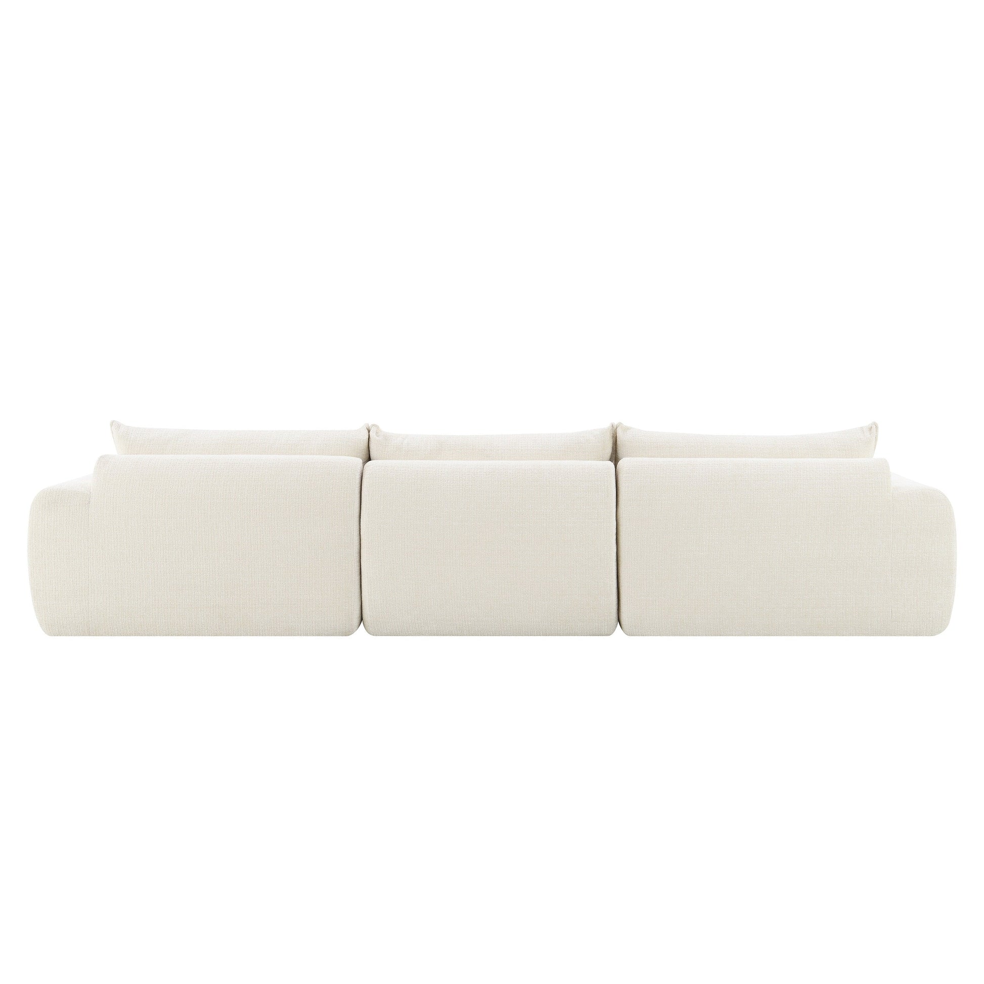 Canapé entièrement compressé de 116 pouces avec mousse haute densité, aucun assemblage requis, design sans pieds ni cadre.