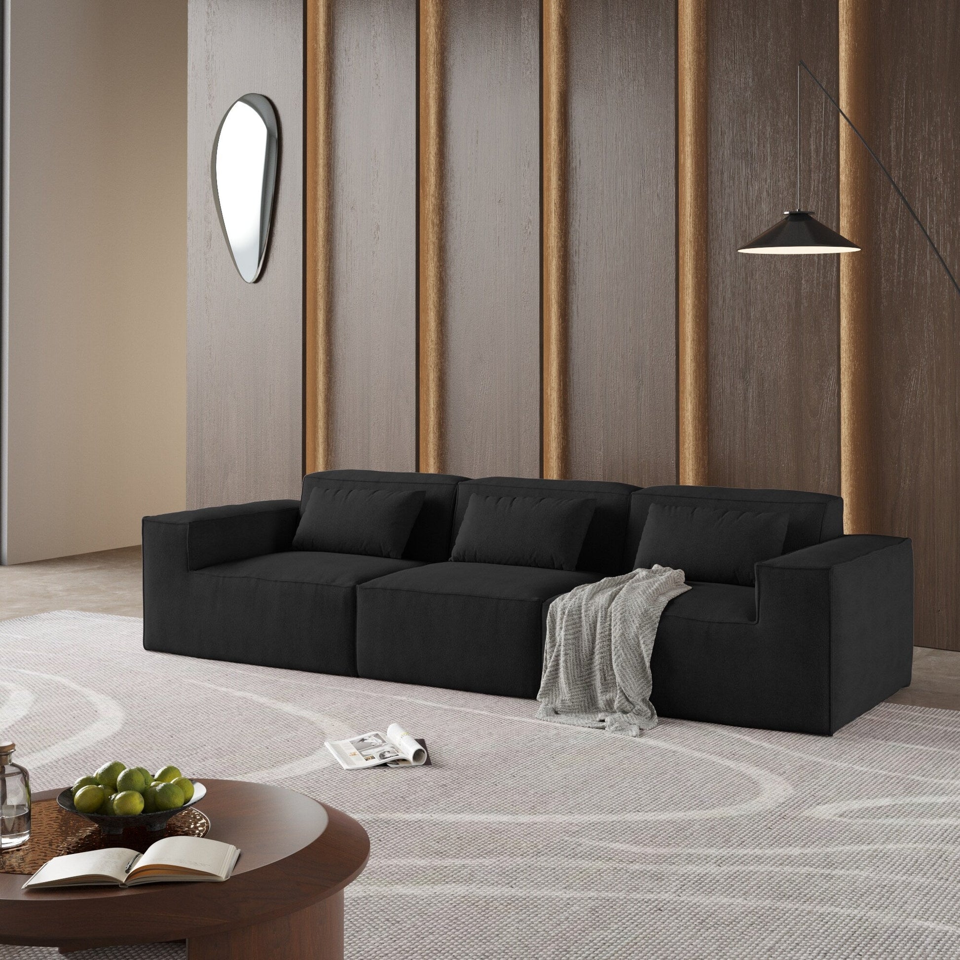 Canapé d'angle modulaire 118, immense canapé-lit nuage 3 places, canapés modernes et confortables en velours côtelé