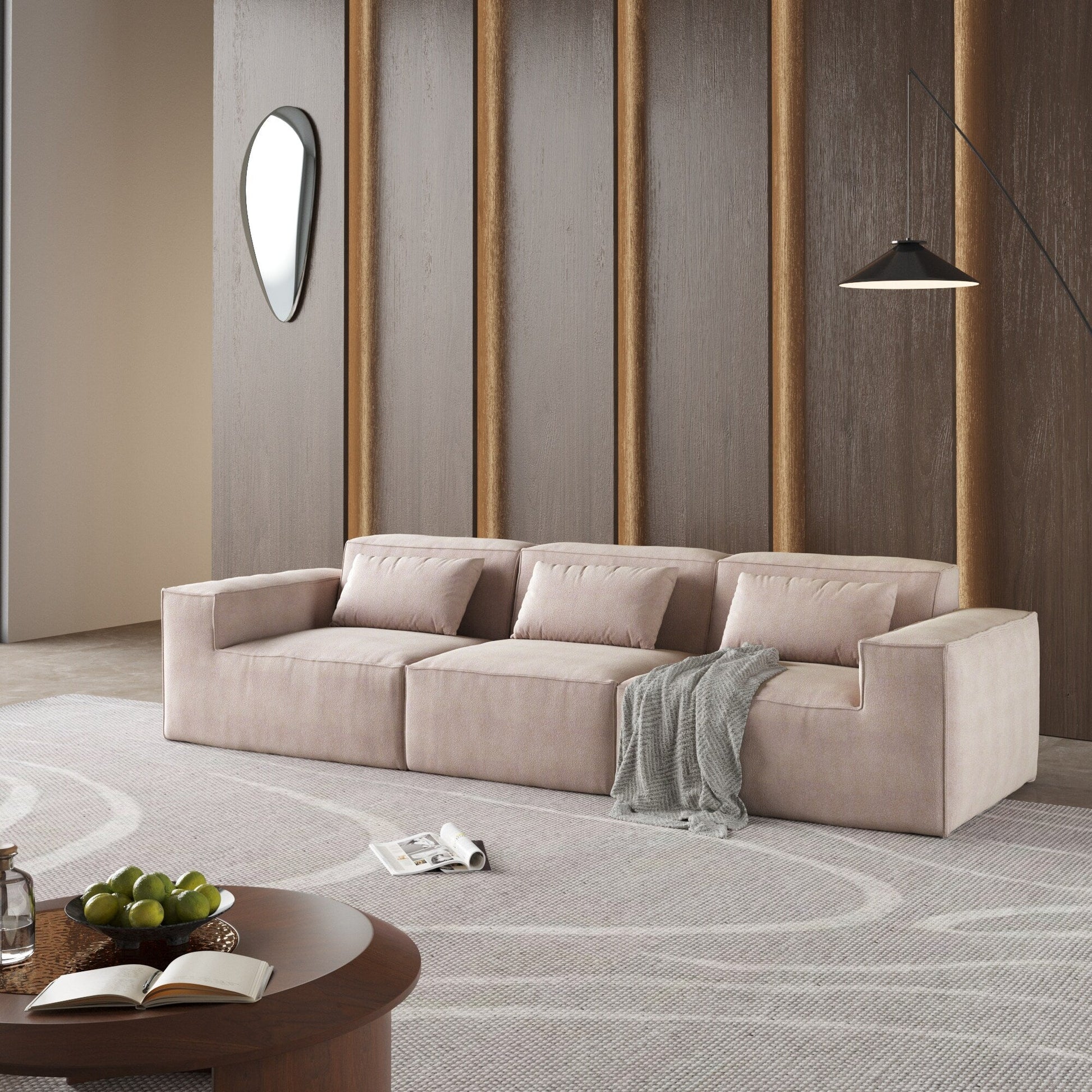 Canapé d'angle modulaire 118, immense canapé-lit nuage 3 places, canapés modernes et confortables en velours côtelé