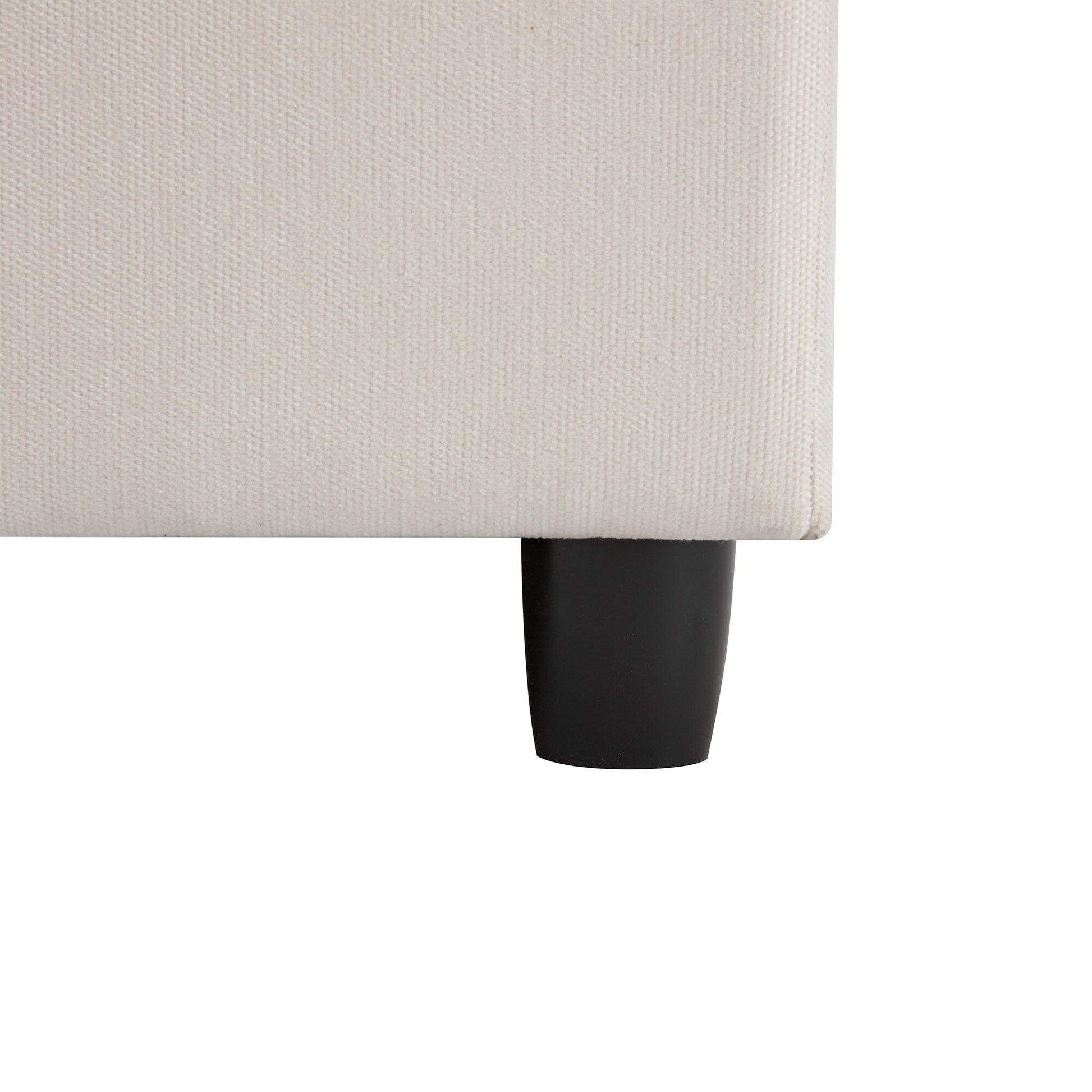 Grand canapé 3 places en polyester (119,5 cm) avec 2 rangements et pieds en bois de caoutchouc pour salon
