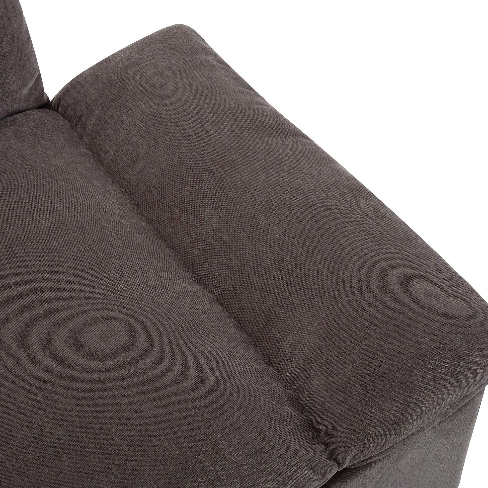 Grand canapé 3 places en polyester (119,5 cm) avec 2 rangements et pieds en bois de caoutchouc pour salon