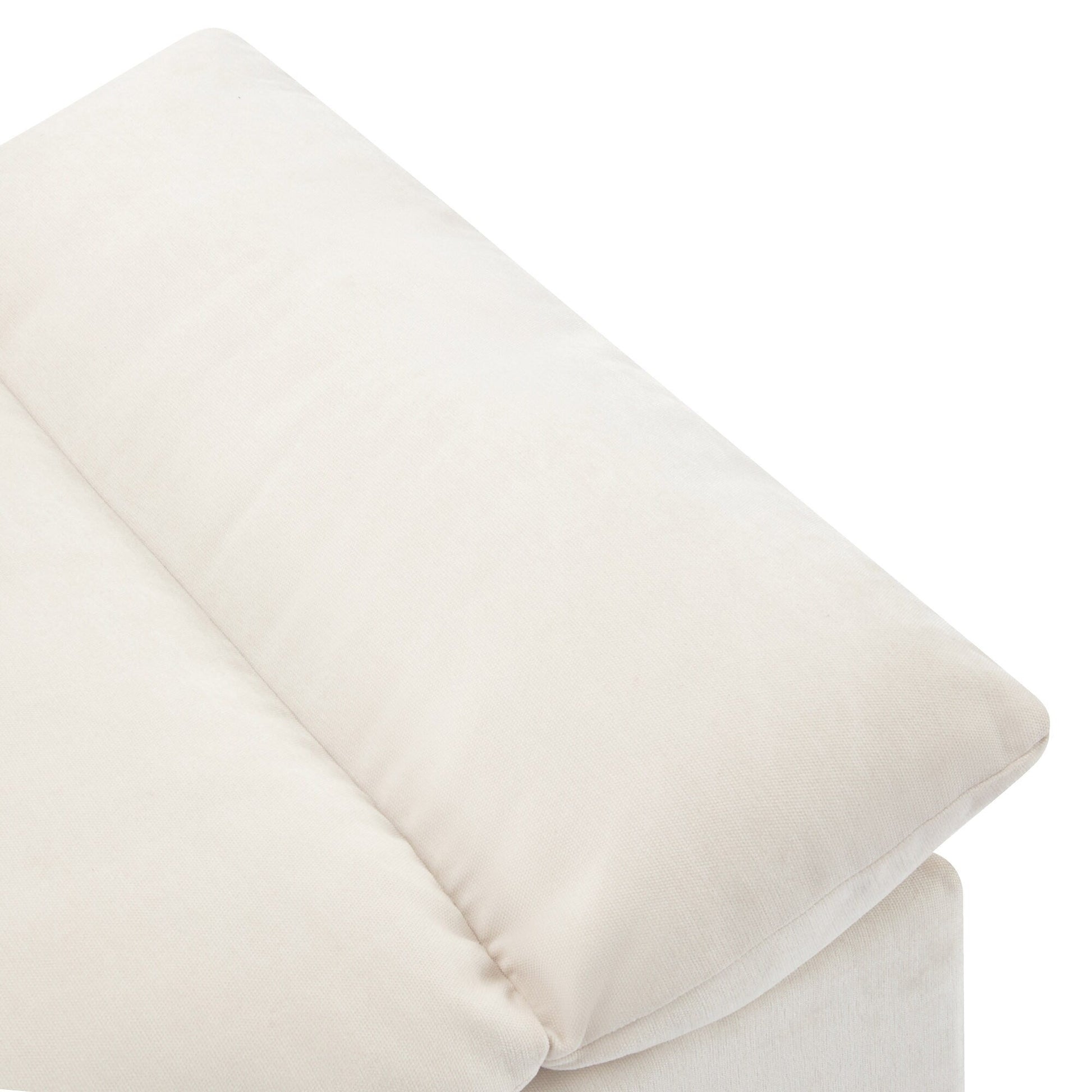 Grand canapé 3 places en polyester (119,5 cm) avec 2 rangements et pieds en bois de caoutchouc pour salon