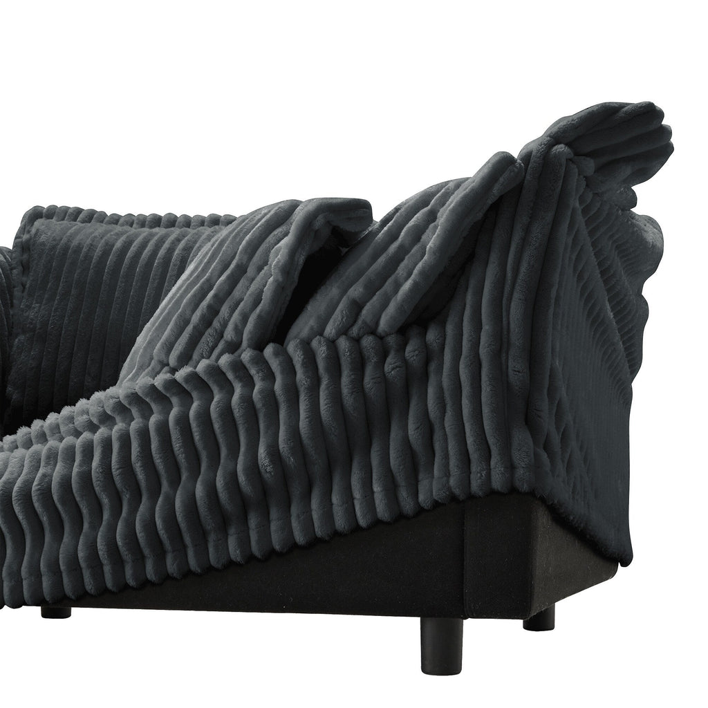 Canapé 4 places en velours côtelé 120 avec de nombreux coussins moelleux pour le salon et la chambre à coucher