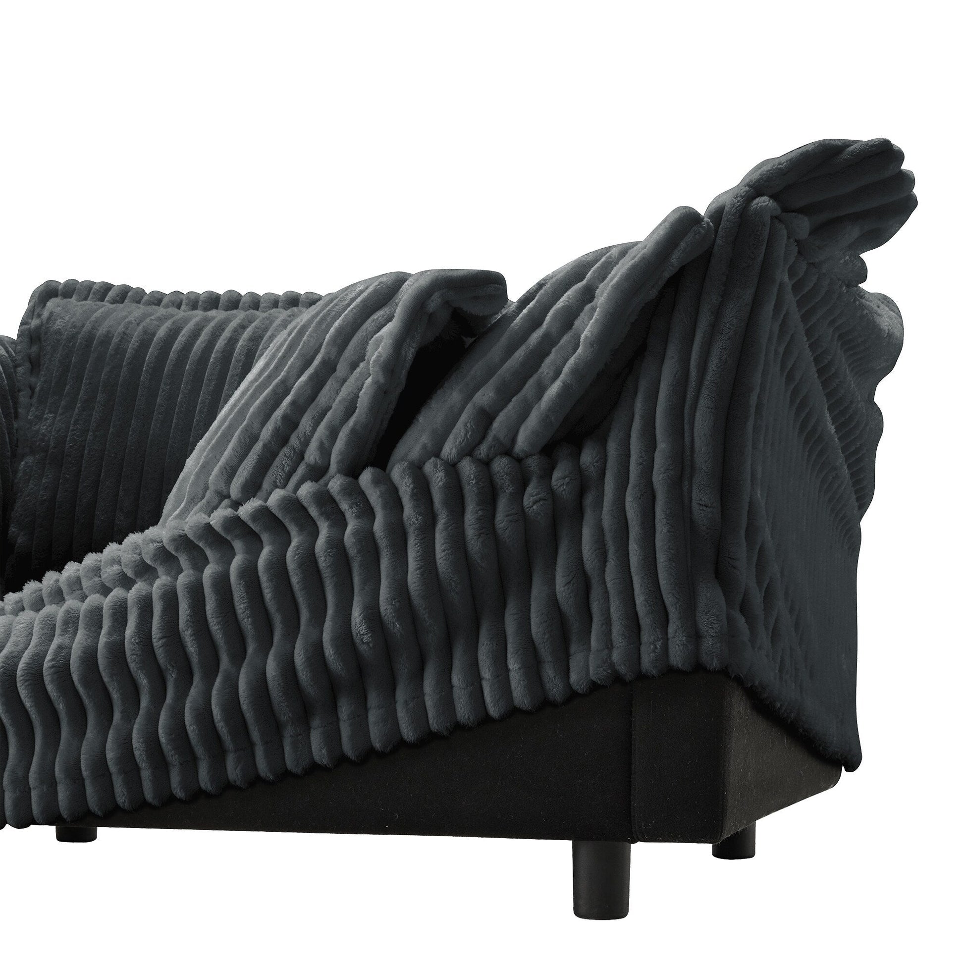 Canapé 4 places en velours côtelé 120 avec de nombreux coussins moelleux pour le salon et la chambre à coucher