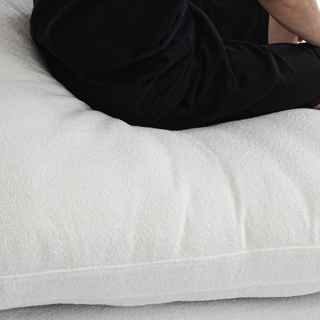Canapé d'angle moderne en forme de L, 120 cm, en lin, canapé modulable avec pouf coffre.