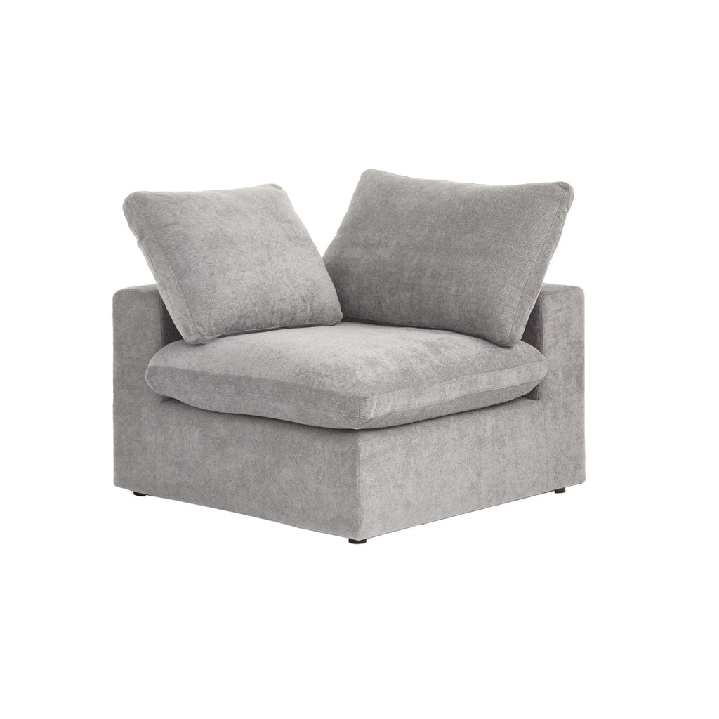 Canapé d'angle moderne en forme de L, 120 cm, en lin, canapé modulable avec pouf coffre.