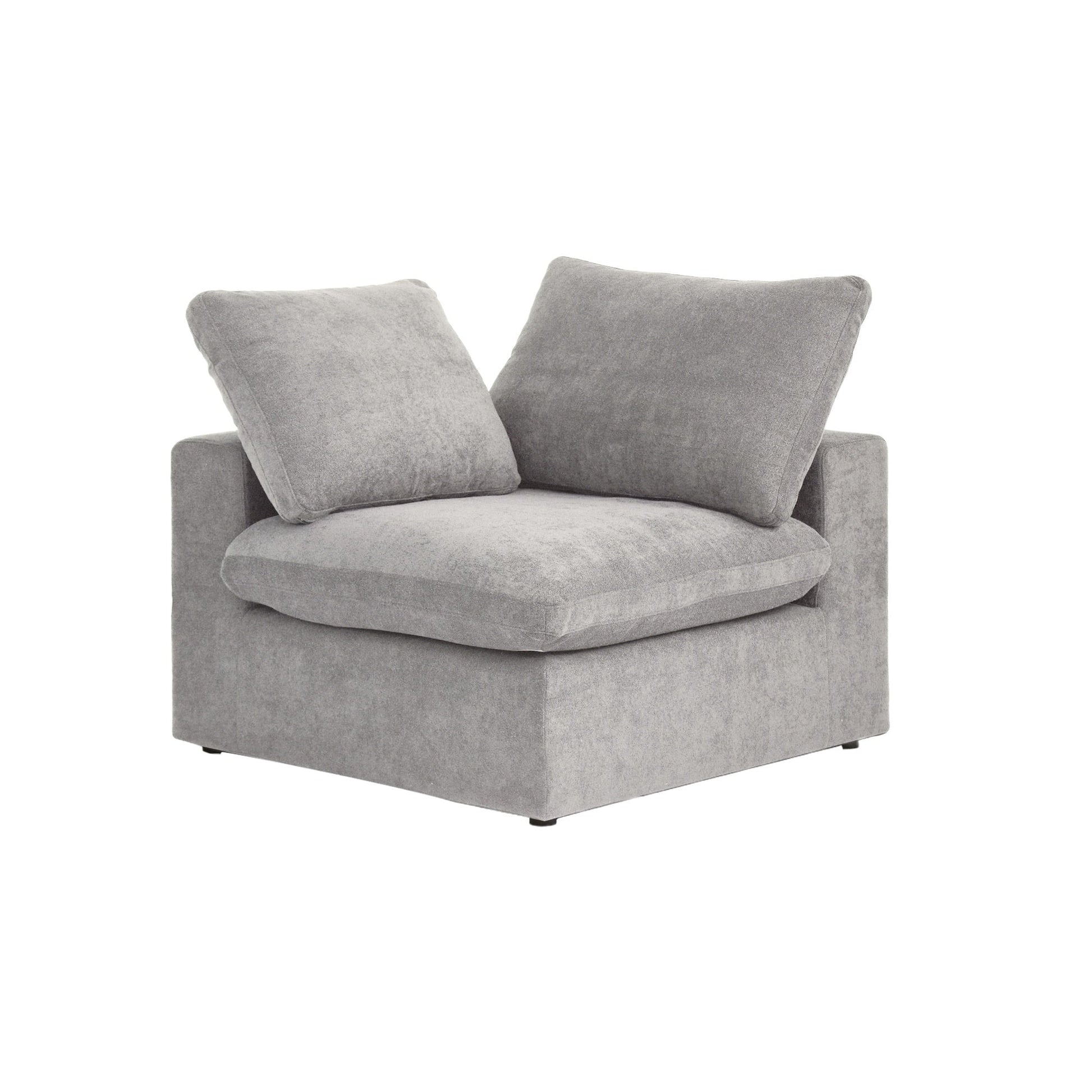 Canapé d'angle moderne en forme de L, 120 cm, en lin, canapé modulable avec pouf coffre.