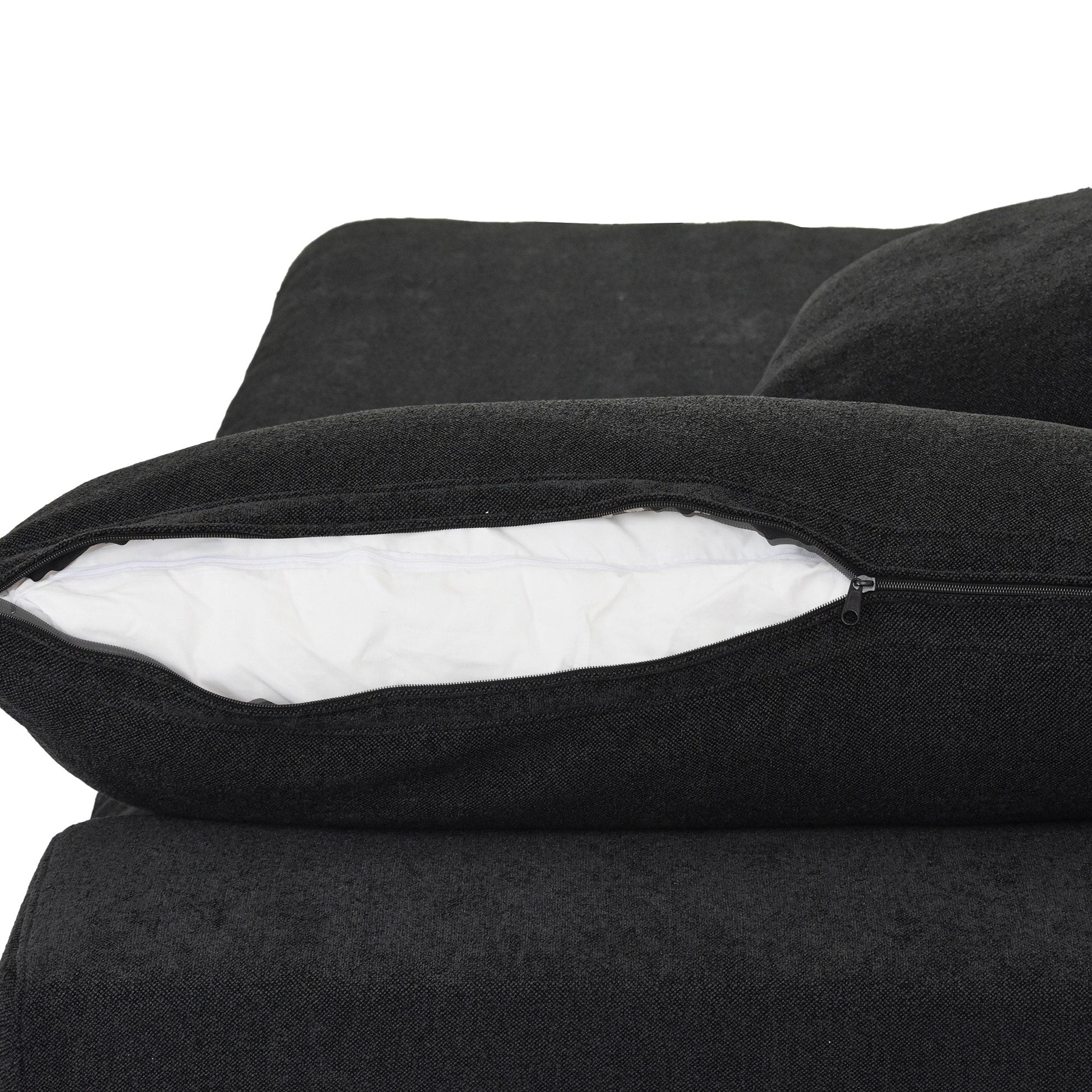 Canapé d'angle moderne en forme de L, 120 cm, en lin, canapé modulable avec pouf coffre.