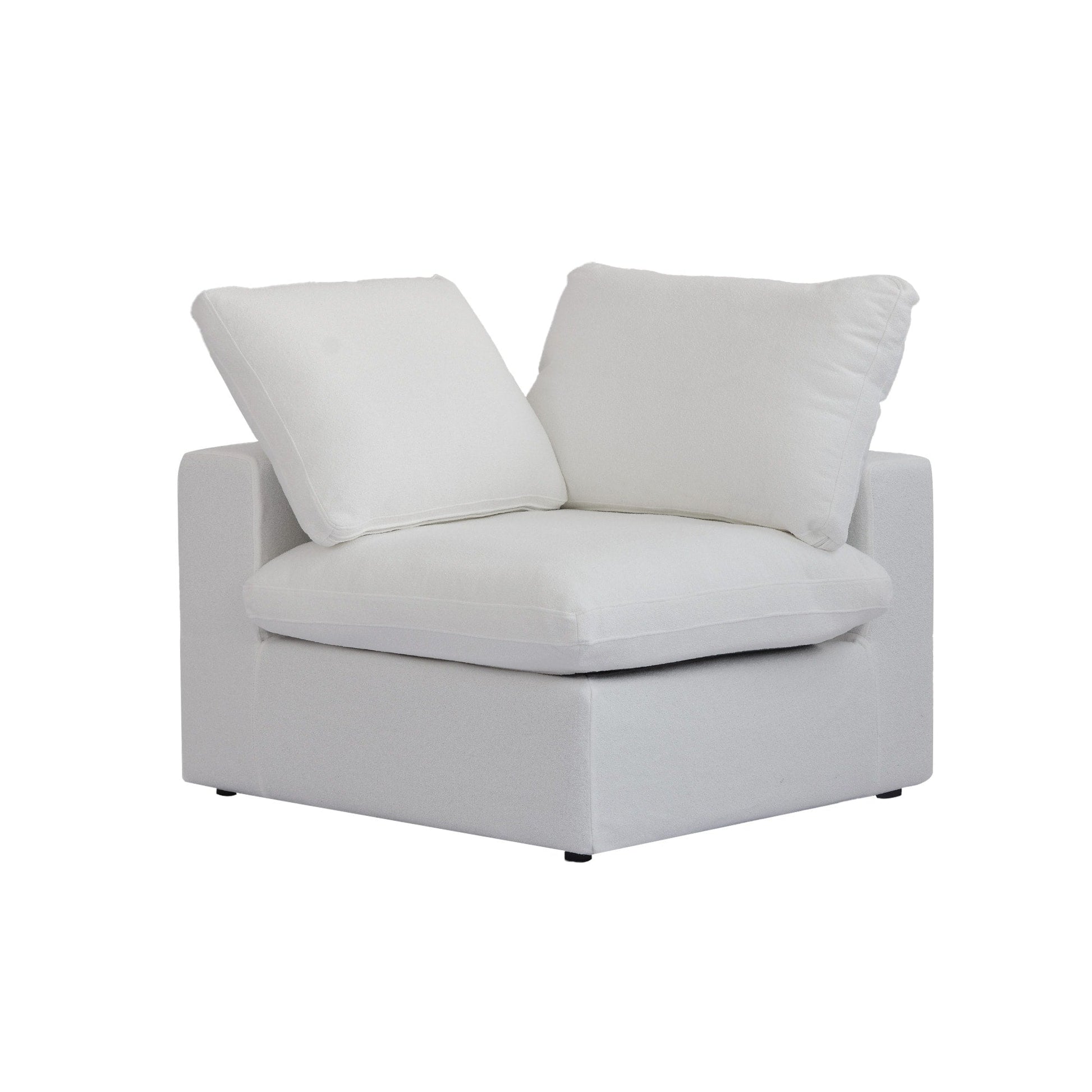 Canapé d'angle moderne en forme de L, 120 cm, en lin, canapé modulable avec pouf coffre.