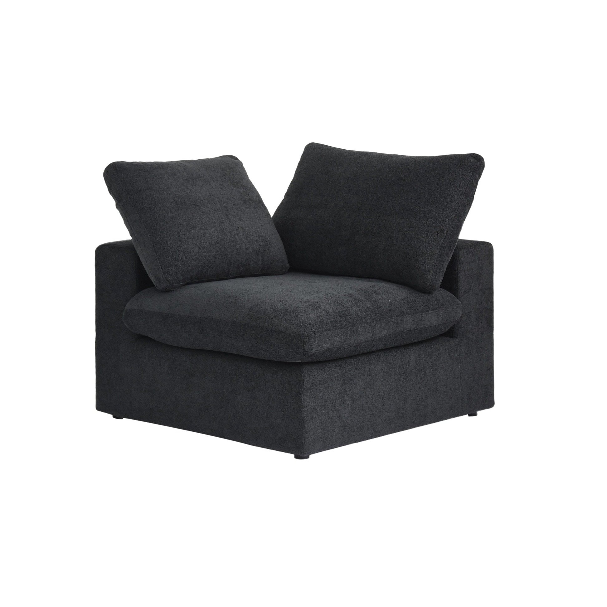 Canapé d'angle moderne en forme de L, 120 cm, en lin, canapé modulable avec pouf coffre.