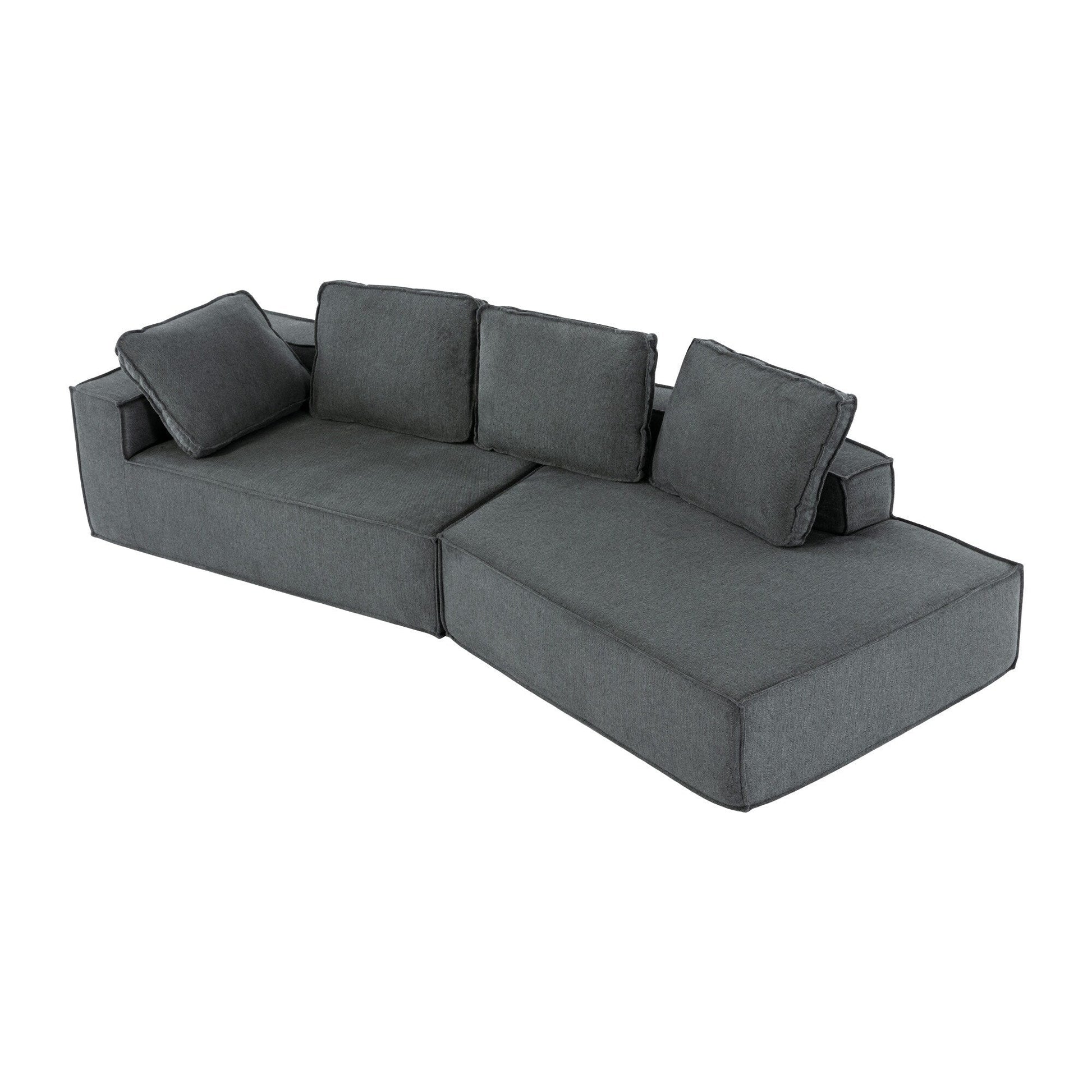 125 Chaise longue élégante, canapé-lit moderne pour intérieur, avec des lignes épurées pour le salon, beige.
