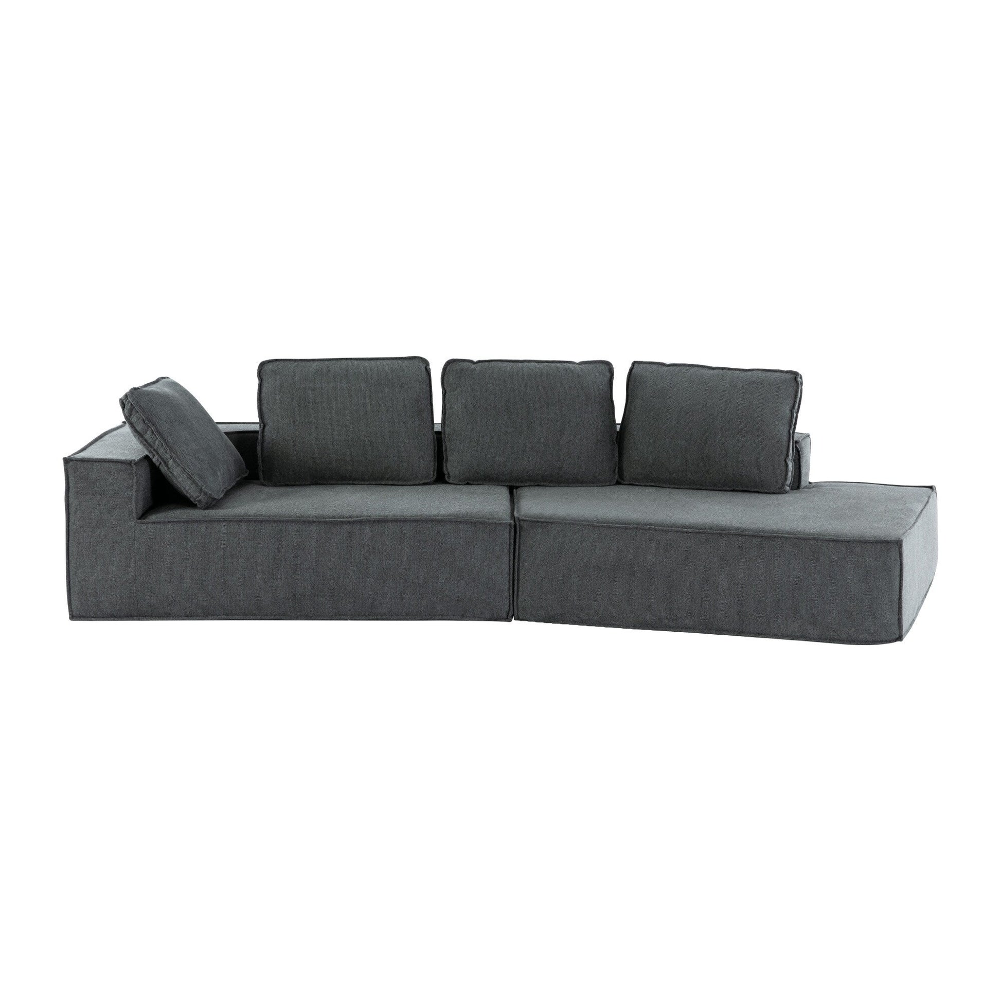 125 Chaise longue élégante, canapé-lit moderne pour intérieur, avec des lignes épurées pour le salon, beige.