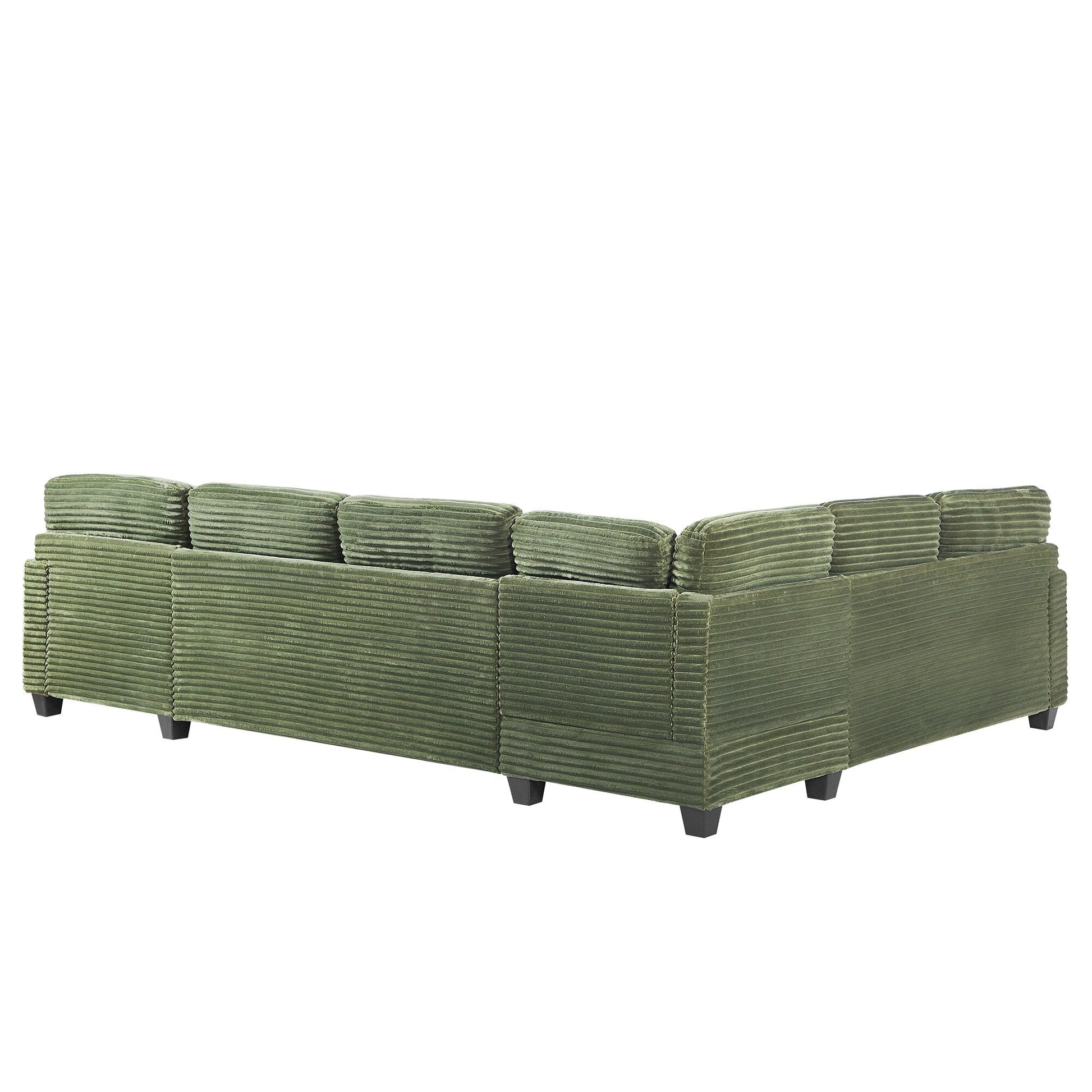 Canapé d'angle en forme de U en velours côtelé de 125 pouces avec pouf amovible