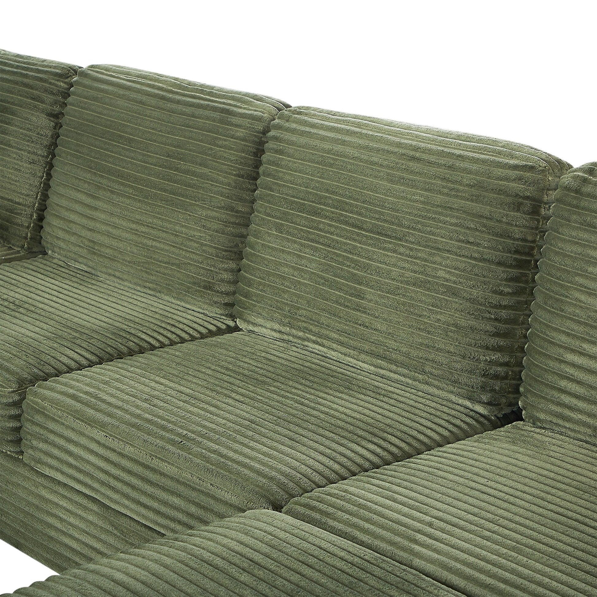Canapé d'angle en forme de U en velours côtelé de 125 pouces avec pouf amovible