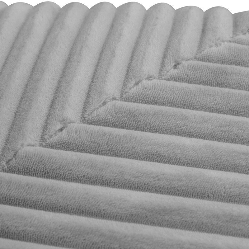 Canapé modulable en forme de U réversible à 4 places, 130 cm, en velours côtelé rayé gris – Disposition personnalisable pour le salon et la chambre à coucher