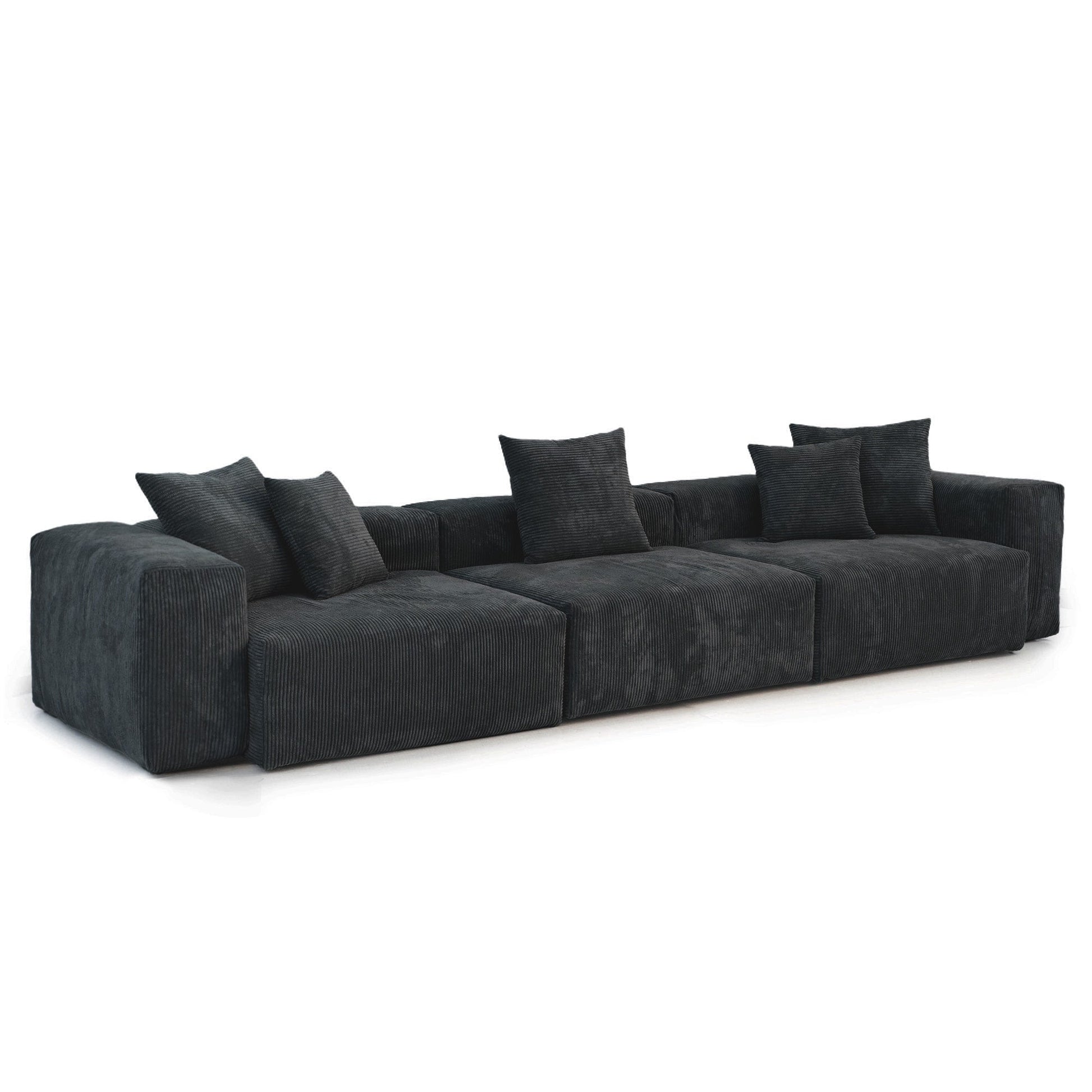 Canapé d'angle contemporain en cordouroy 142, modèle Classic Deep Couch
