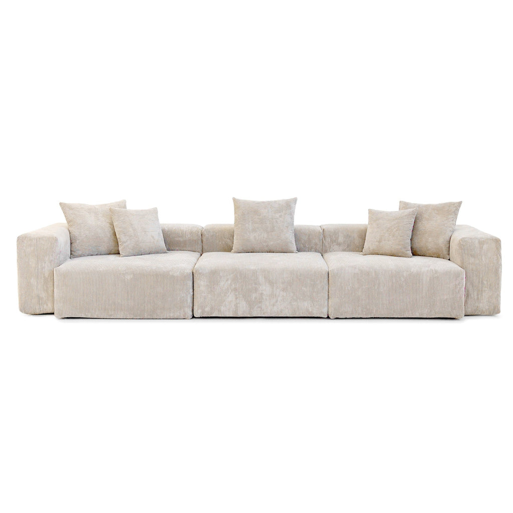 Canapé d'angle contemporain en cordouroy 142, modèle Classic Deep Couch