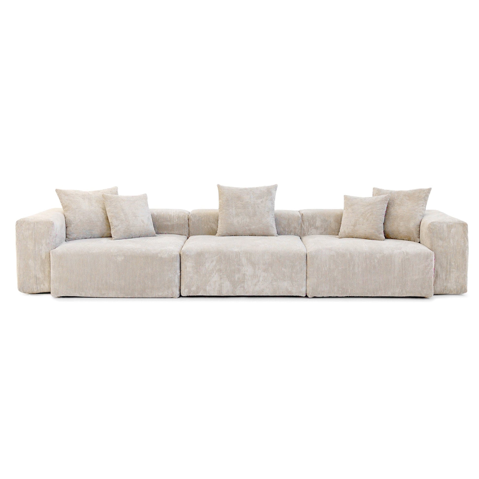 Canapé d'angle contemporain en cordouroy 142, modèle Classic Deep Couch