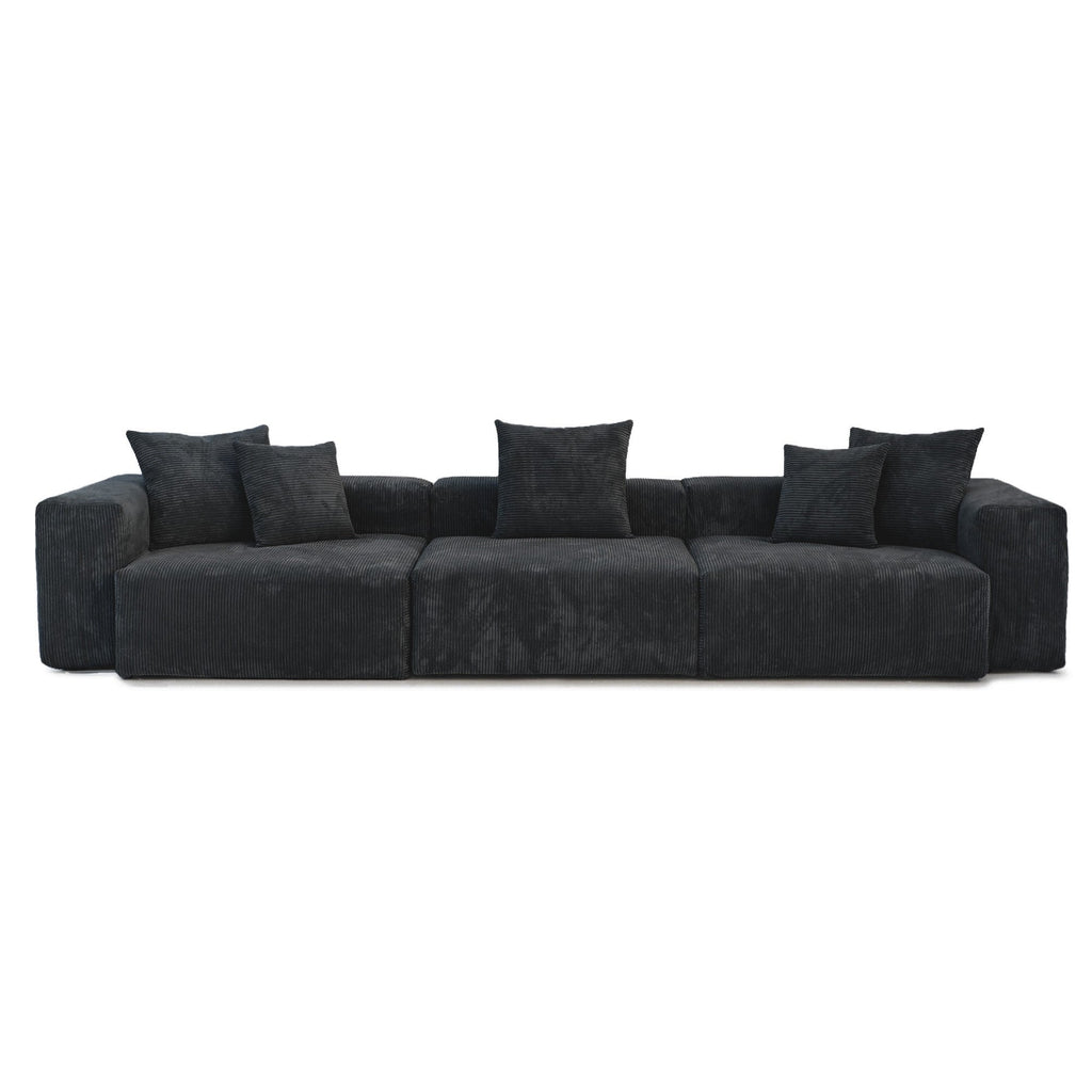 Canapé d'angle contemporain en cordouroy 142, modèle Classic Deep Couch