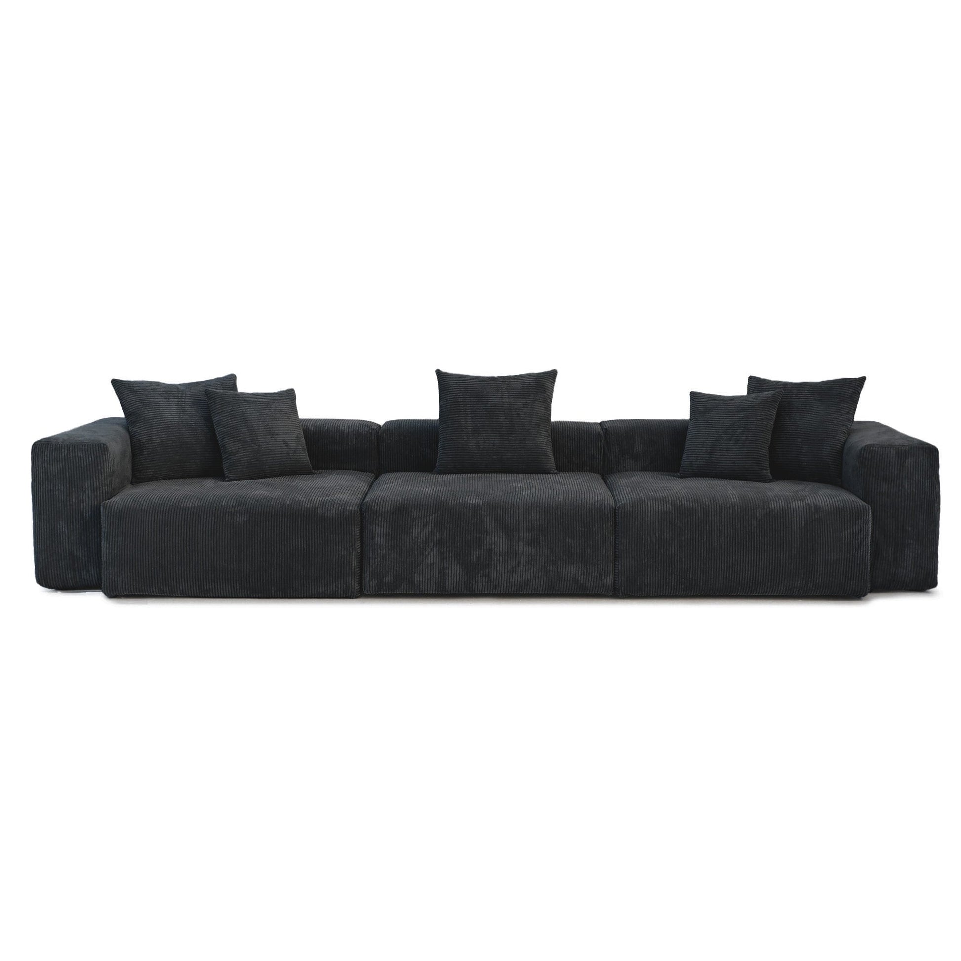 Canapé d'angle contemporain en cordouroy 142, modèle Classic Deep Couch