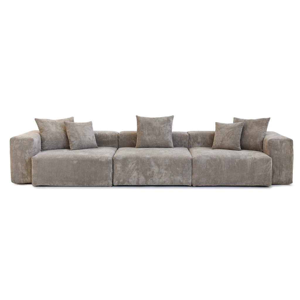 Canapé d'angle contemporain en cordouroy 142, modèle Classic Deep Couch