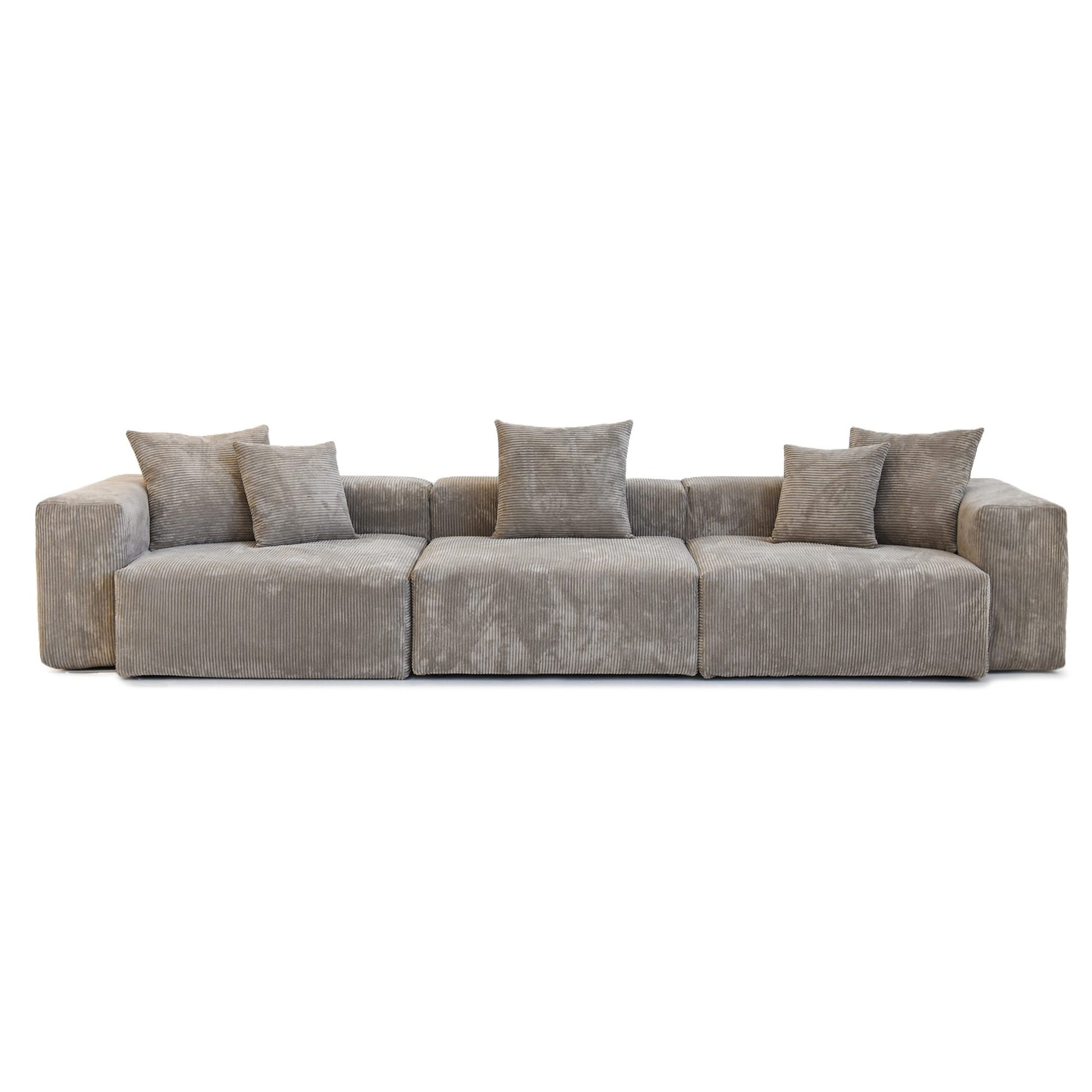 Canapé d'angle contemporain en cordouroy 142, modèle Classic Deep Couch