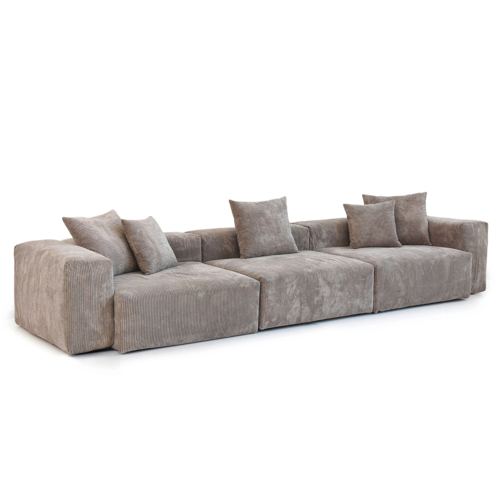 Canapé d'angle contemporain en cordouroy 142, modèle Classic Deep Couch
