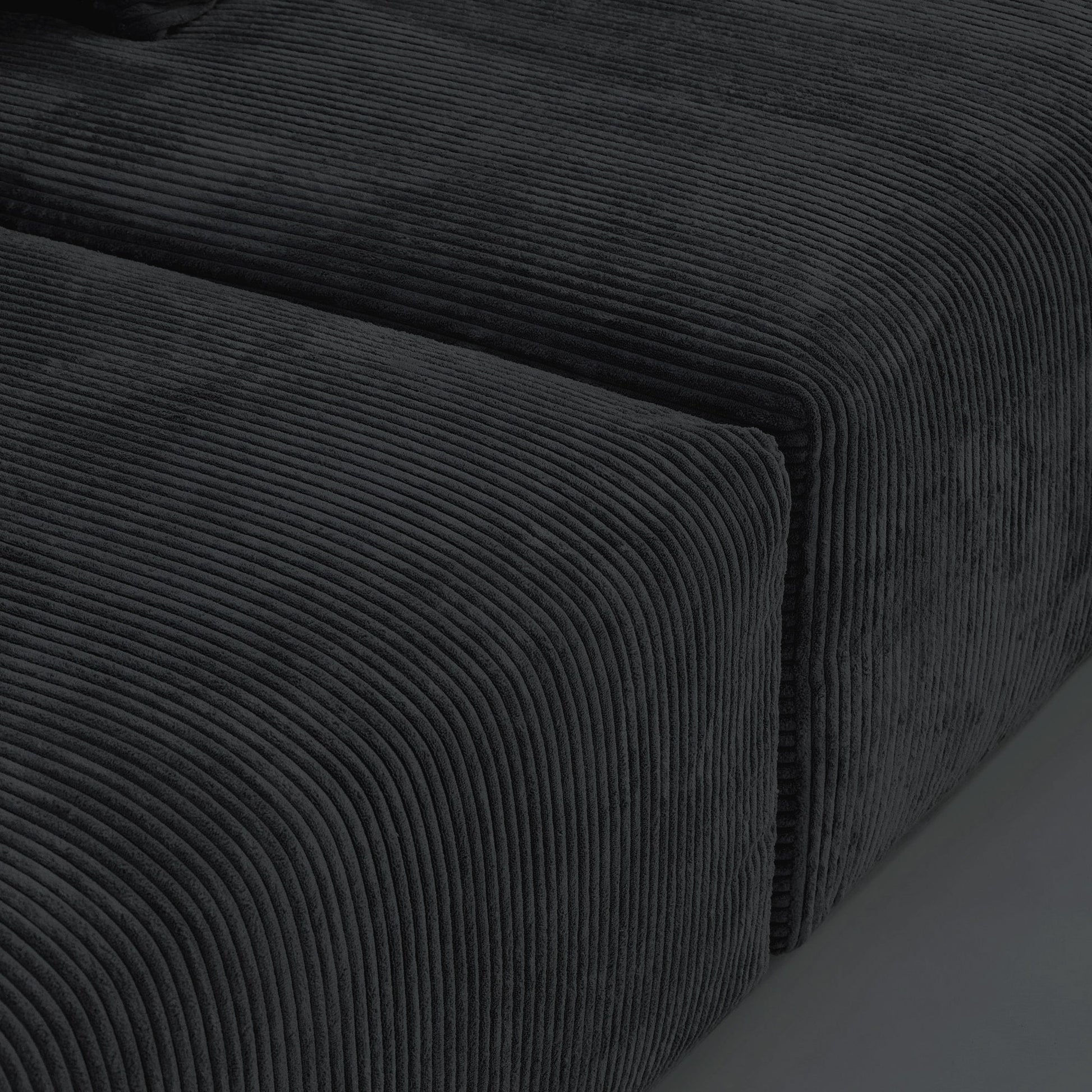 Canapé d'angle contemporain en cordouroy 142, modèle Classic Deep Couch