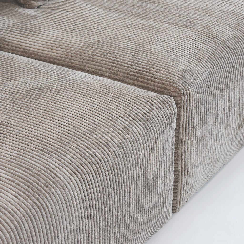 Canapé d'angle contemporain en cordouroy 142, modèle Classic Deep Couch