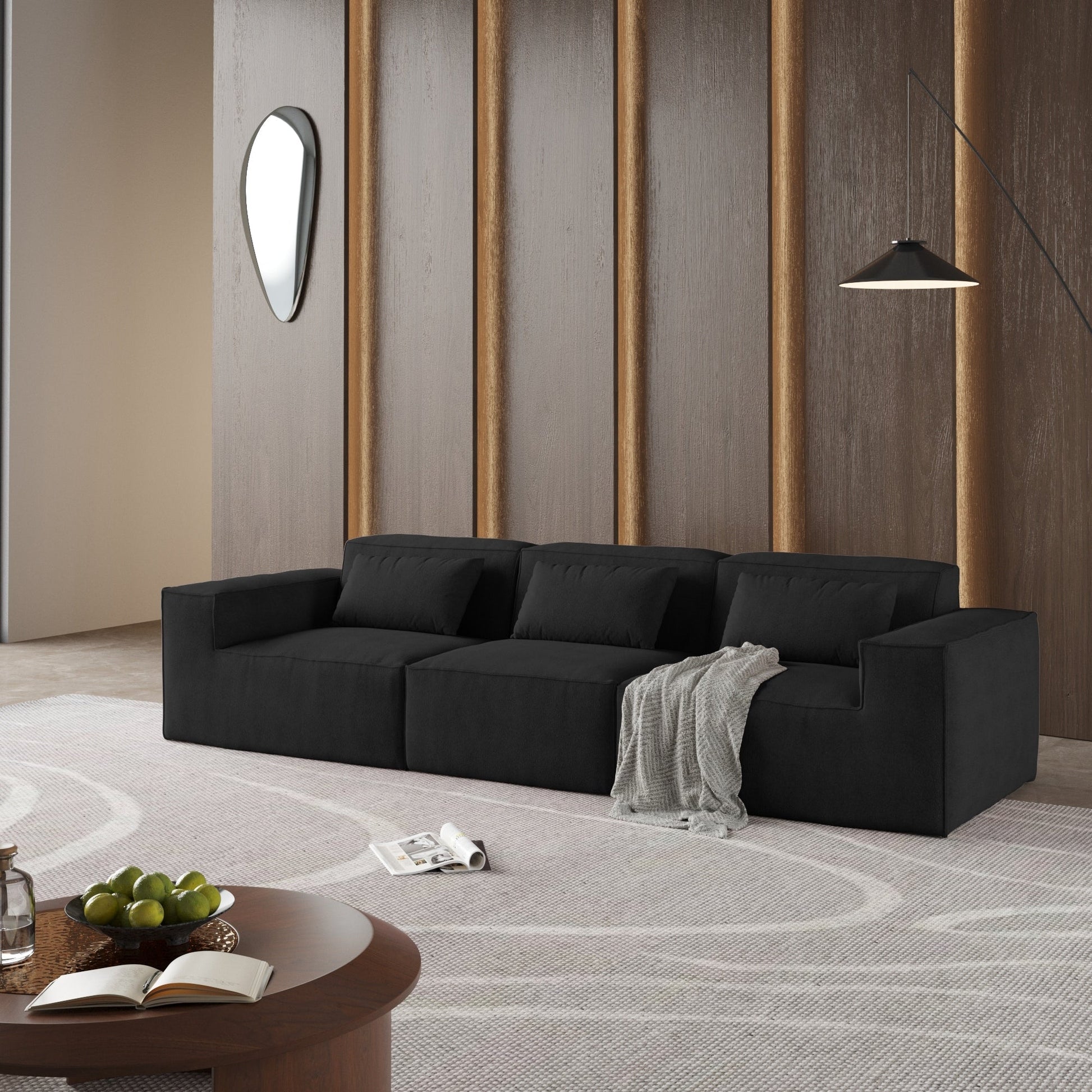Canapé d'angle Cloud 149, grand canapé modulable 4 places, canapé en velours confortable et moderne, meubles de salon.