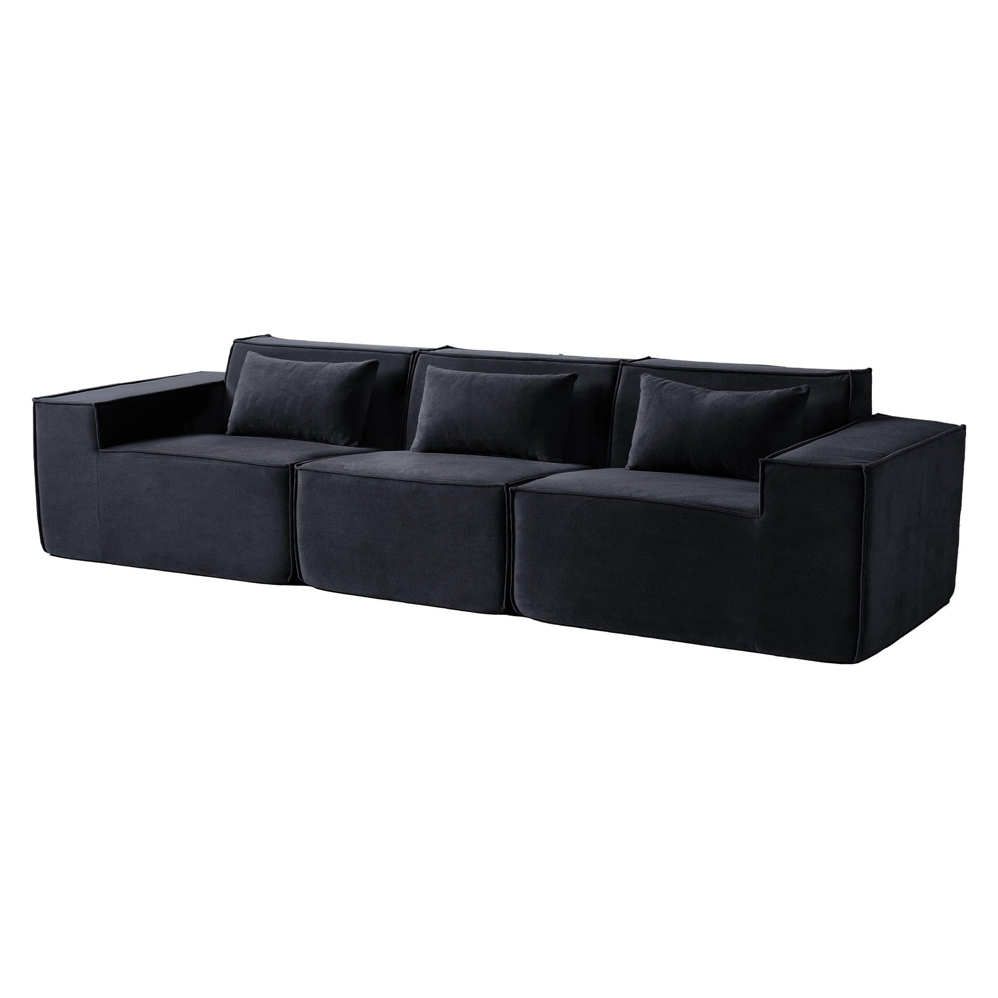 Canapé d'angle Cloud 149, grand canapé modulable 4 places, canapé en velours confortable et moderne, meubles de salon.
