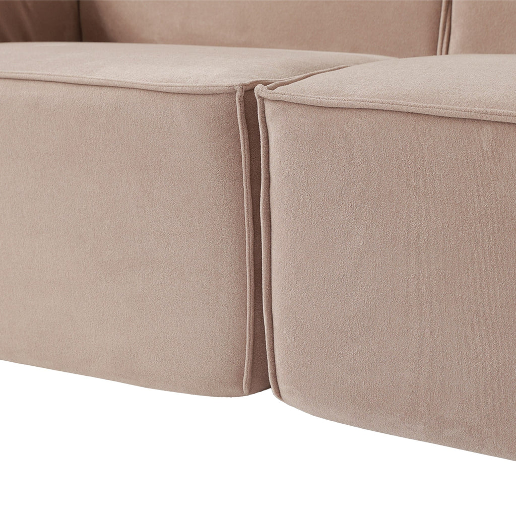 Canapé d'angle Cloud 149, grand canapé modulable 4 places, canapé en velours confortable et moderne, meubles de salon.