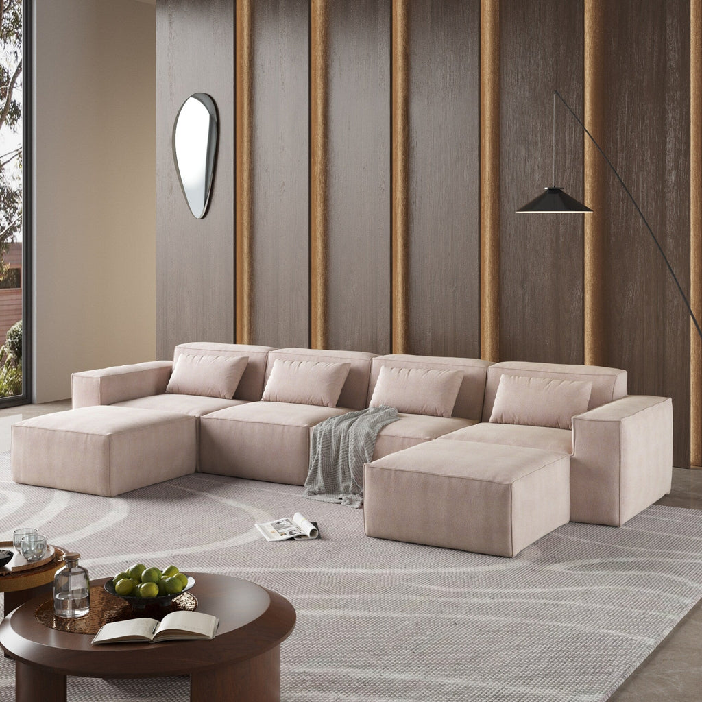 Canapé d'angle modulaire en forme de U 149, canapé-lit rembourré 6 places, combinaison libre.