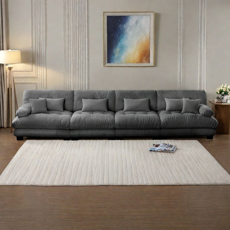 Canapé d'angle en chenille 4 places 173.2 avec assises profondes et design modulaire