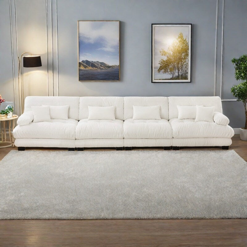 Canapé d'angle en chenille 4 places 173.2 avec assises profondes et design modulaire